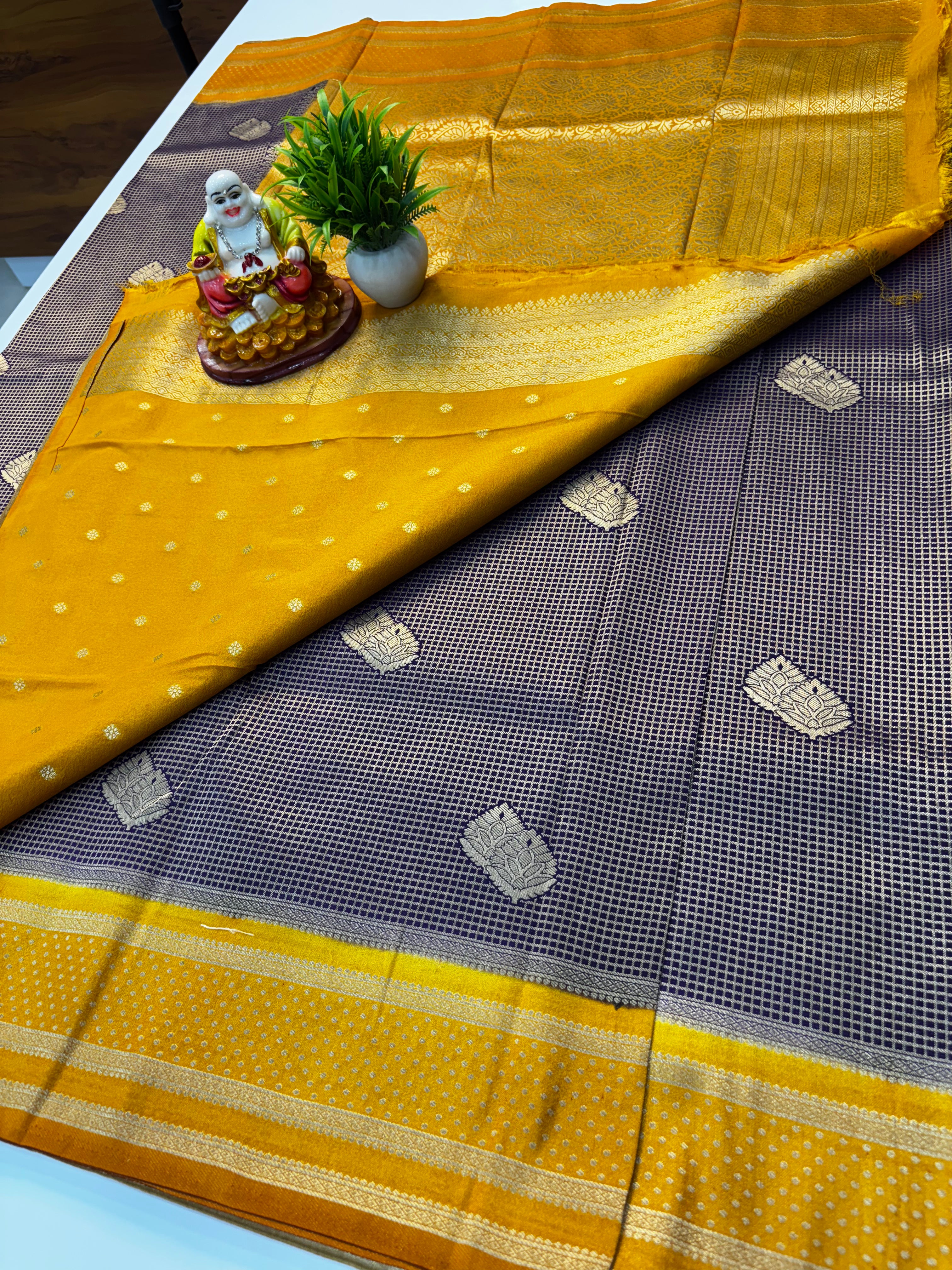 Premium Georgette Saree with Check Pattern, Rich Pallu & Butta Blouse – Padmavathi Silks and Sarees