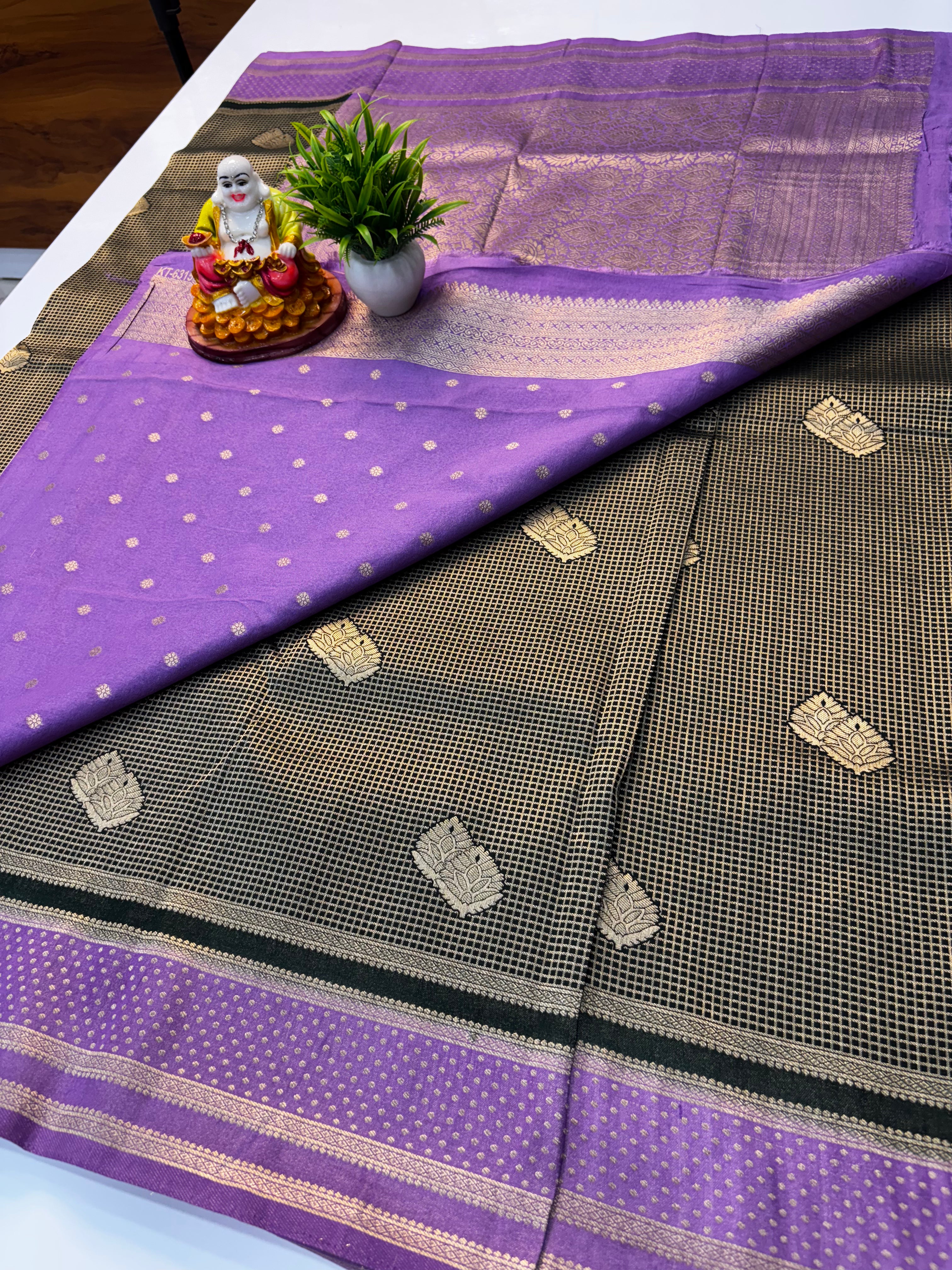 Premium Georgette Saree with Check Pattern, Rich Pallu & Butta Blouse – Padmavathi Silks and Sarees