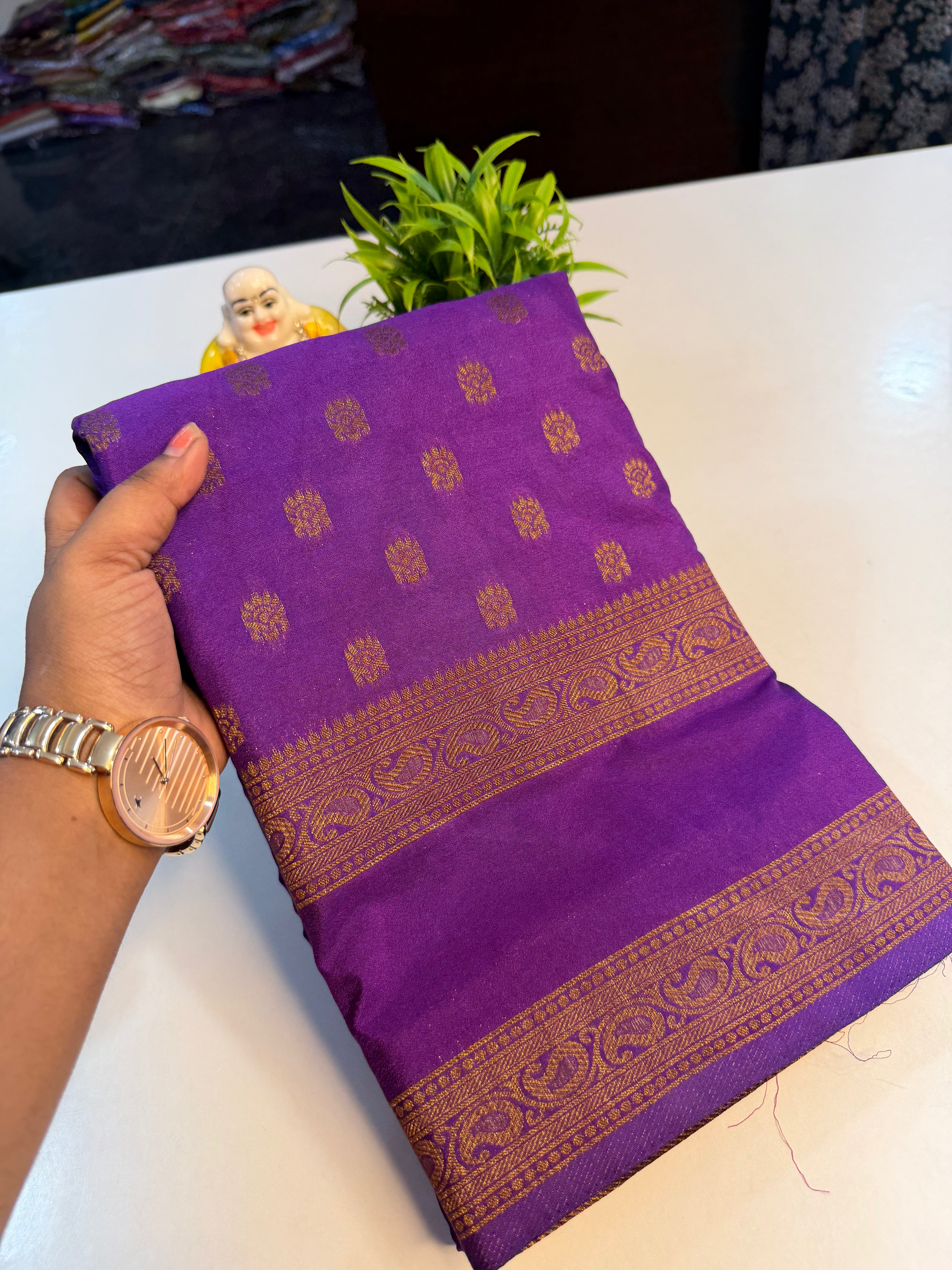 Premium Coco Zari Georgette Saree with Rich Pallu and butta blouse…