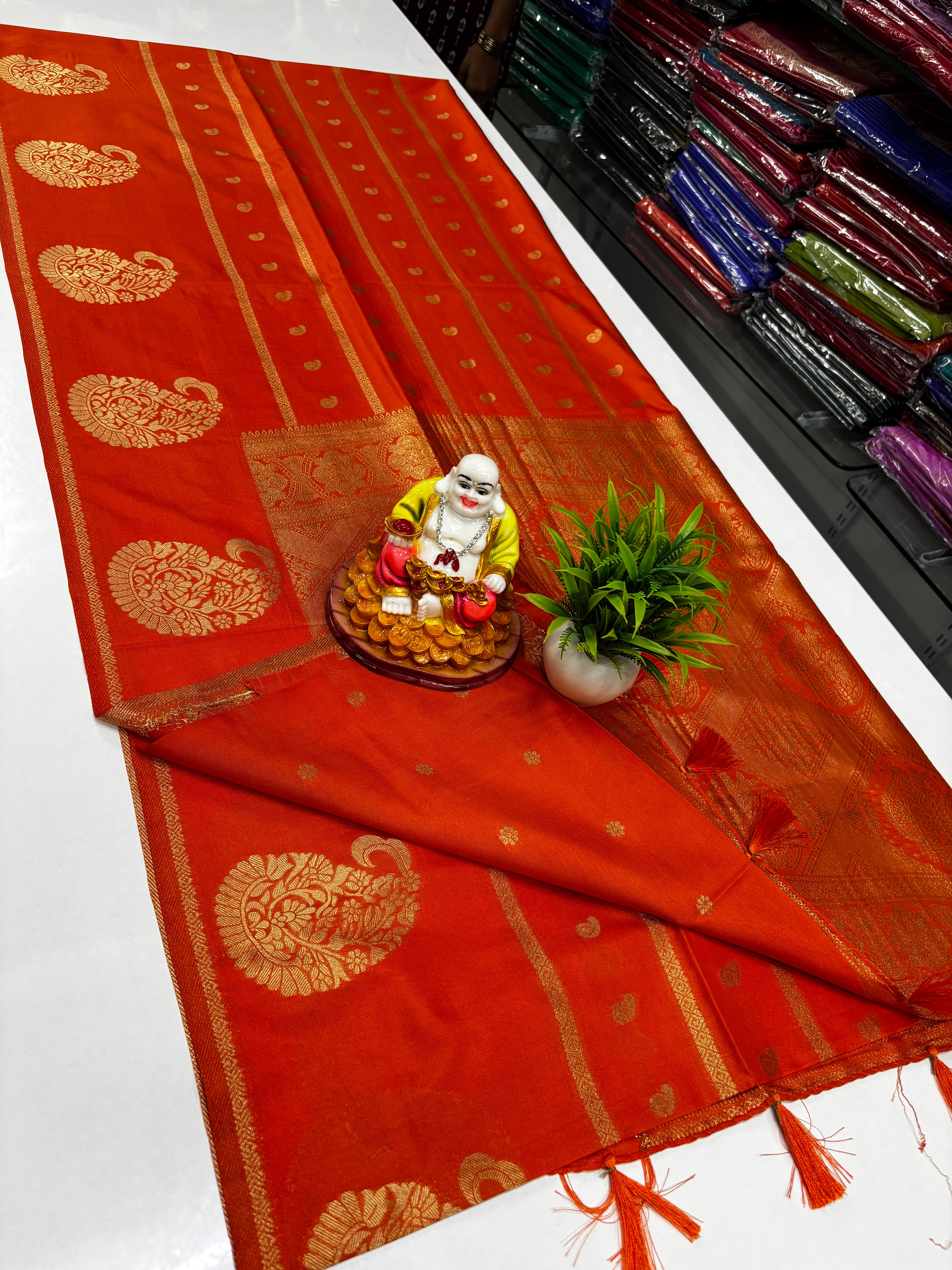 Premium Georgette Saree with Rich Pallu & Butta Blouse