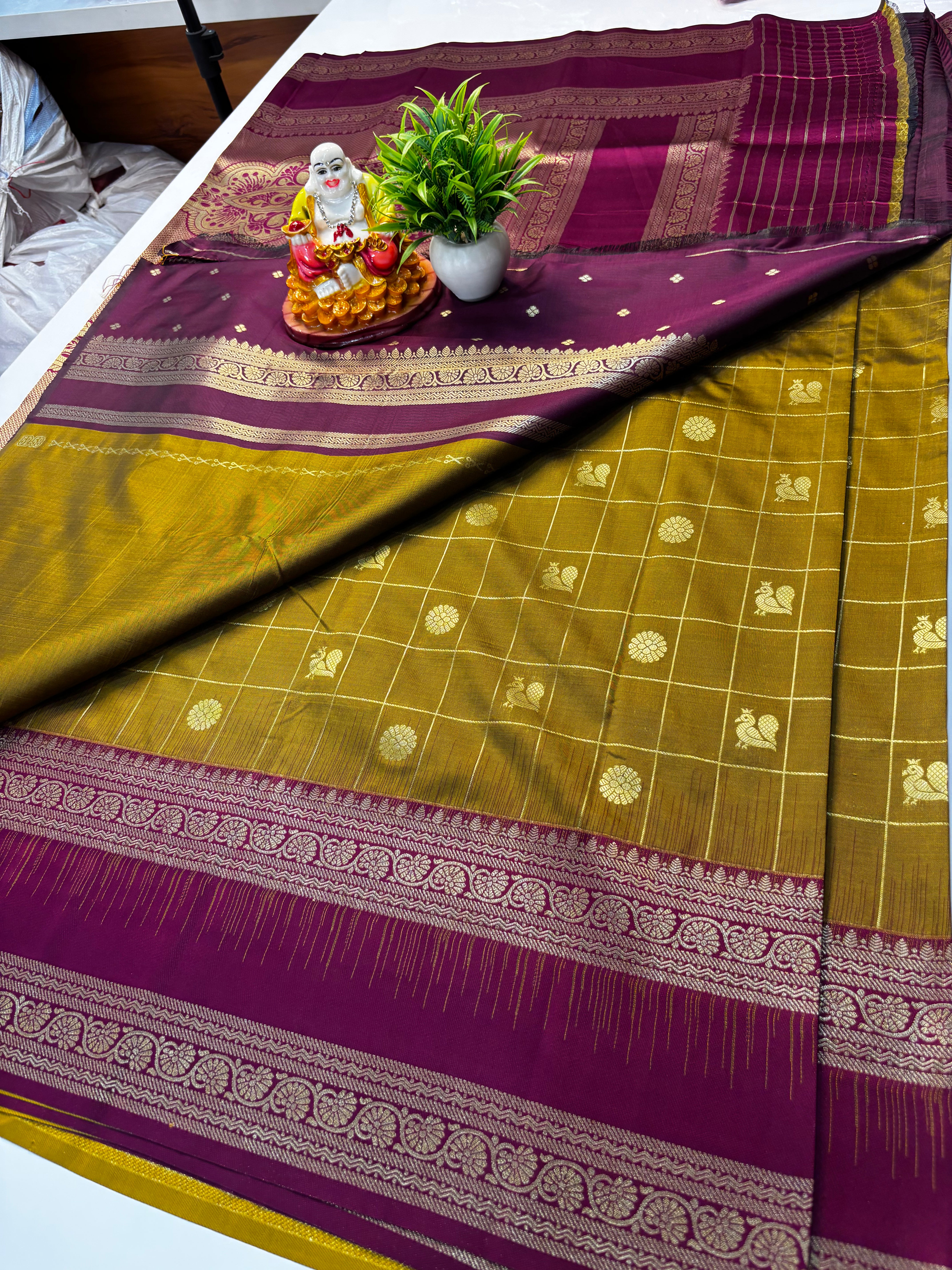 Premium Semi Silk Saree with Rich Pallu & Butta Blouse