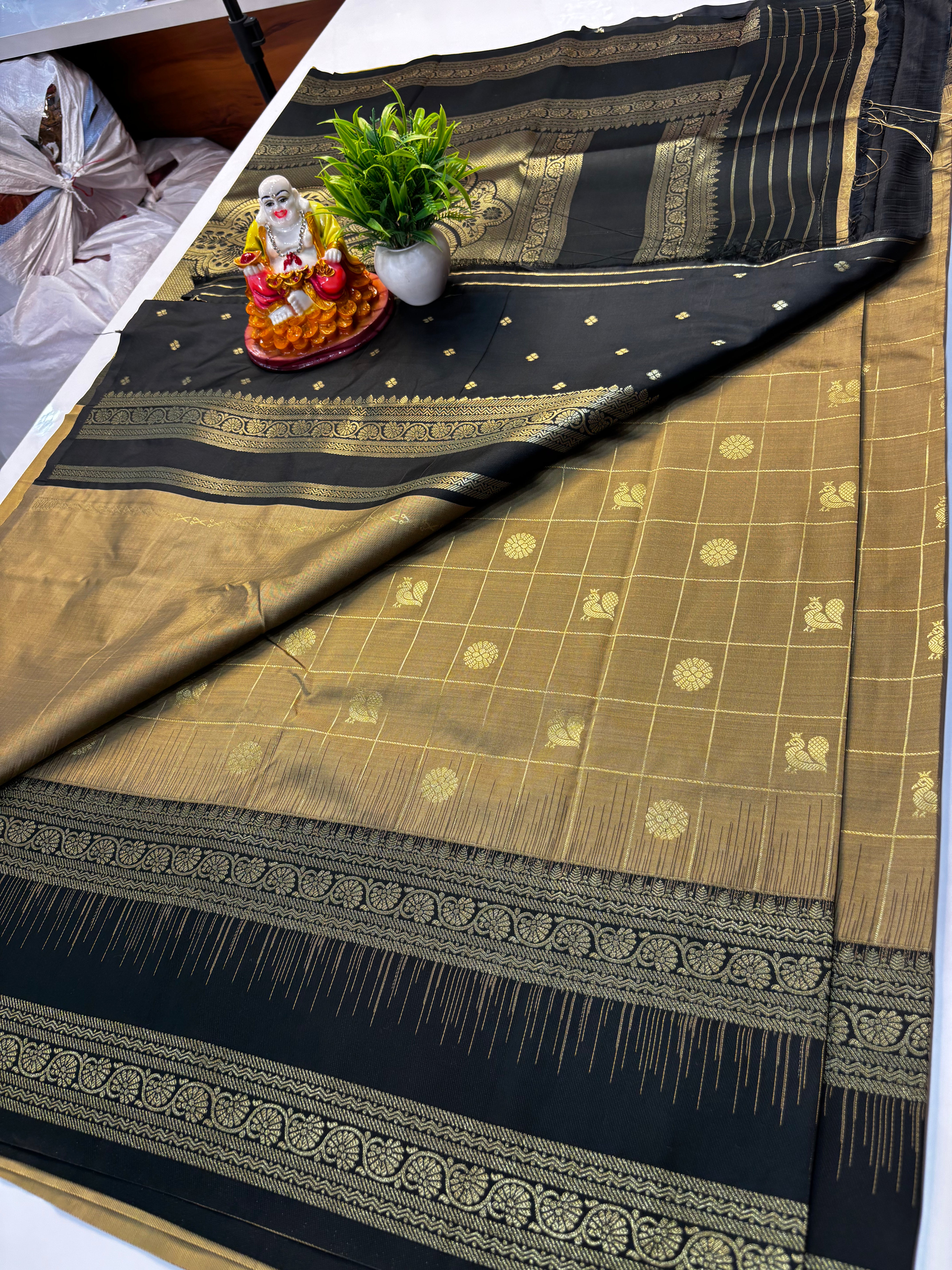 Premium Semi Silk Saree with Rich Pallu & Butta Blouse