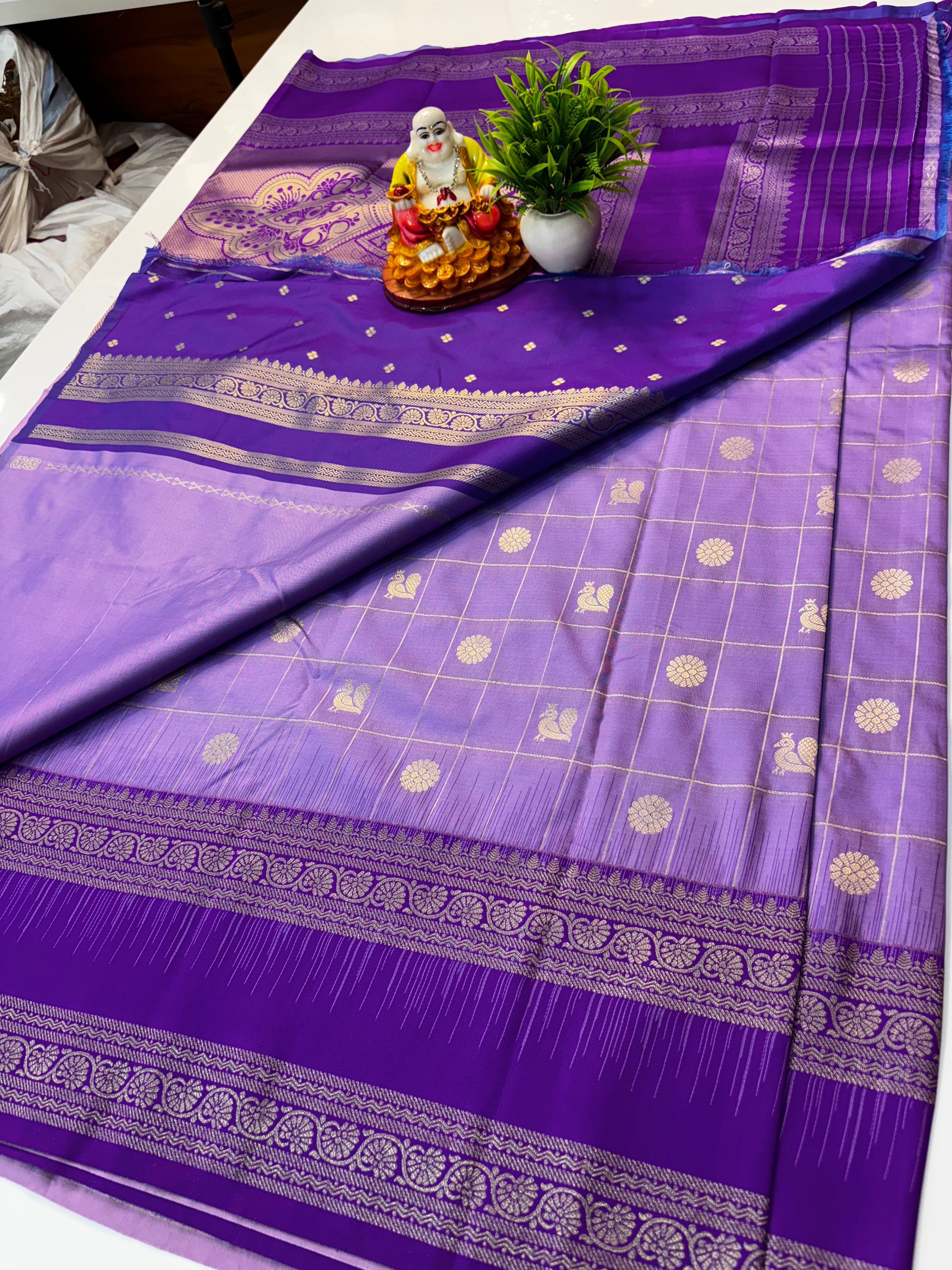 Premium Semi Silk Saree with Rich Pallu & Butta Blouse