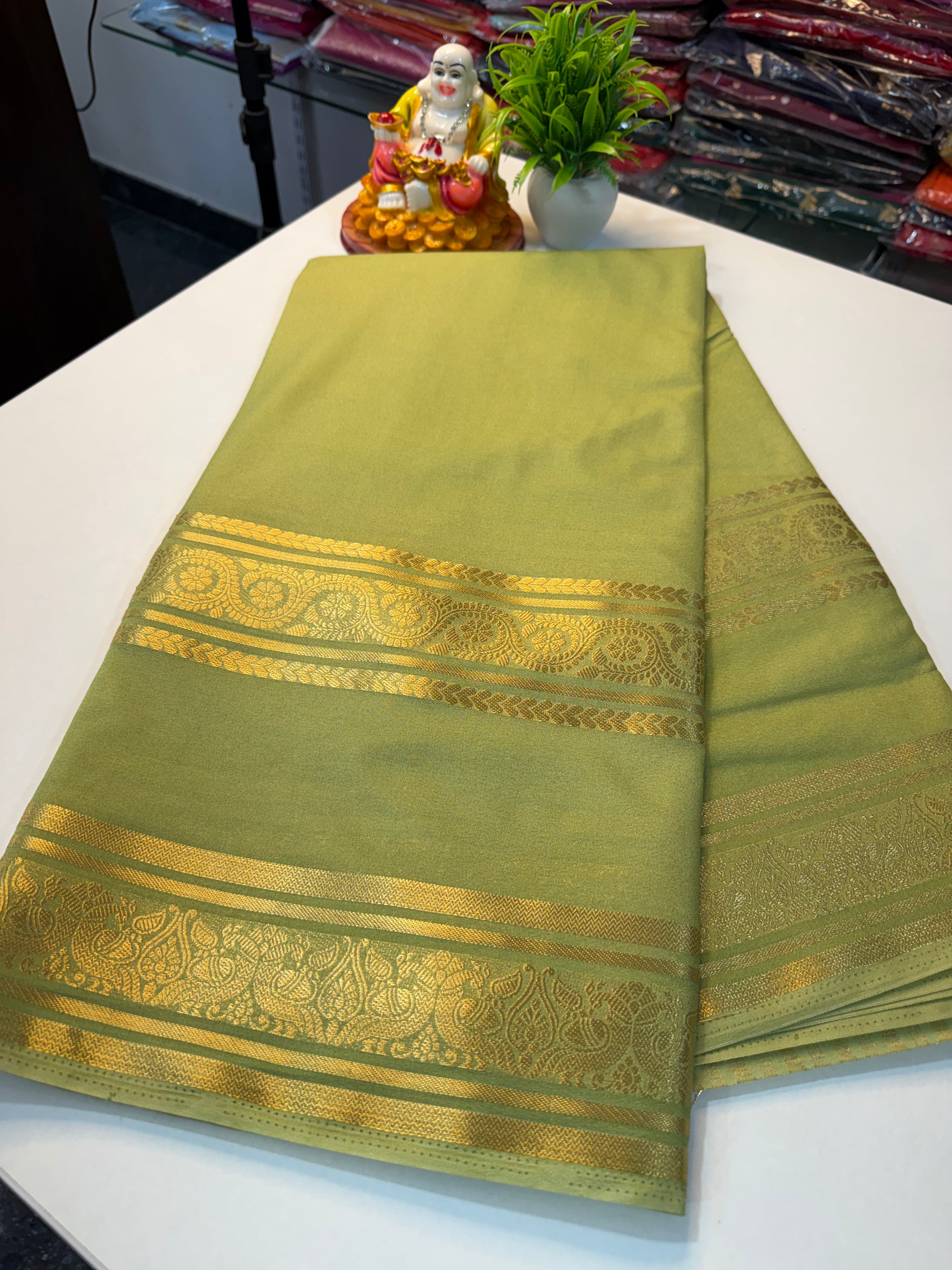 Mysore Crepe Silk Saree with Elegant Bentex Border…
