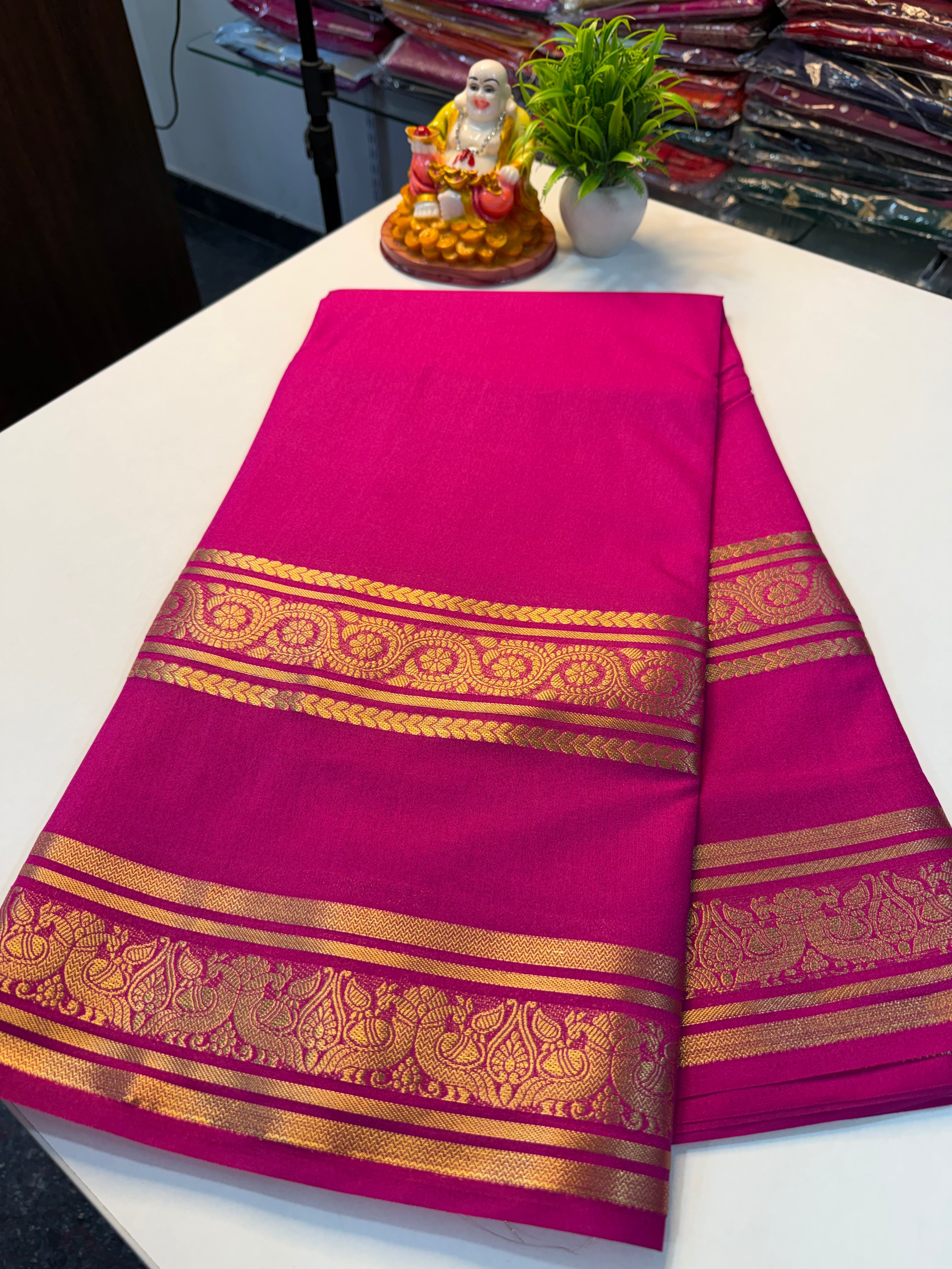 Mysore Crepe Silk Saree with Elegant Bentex Border…
