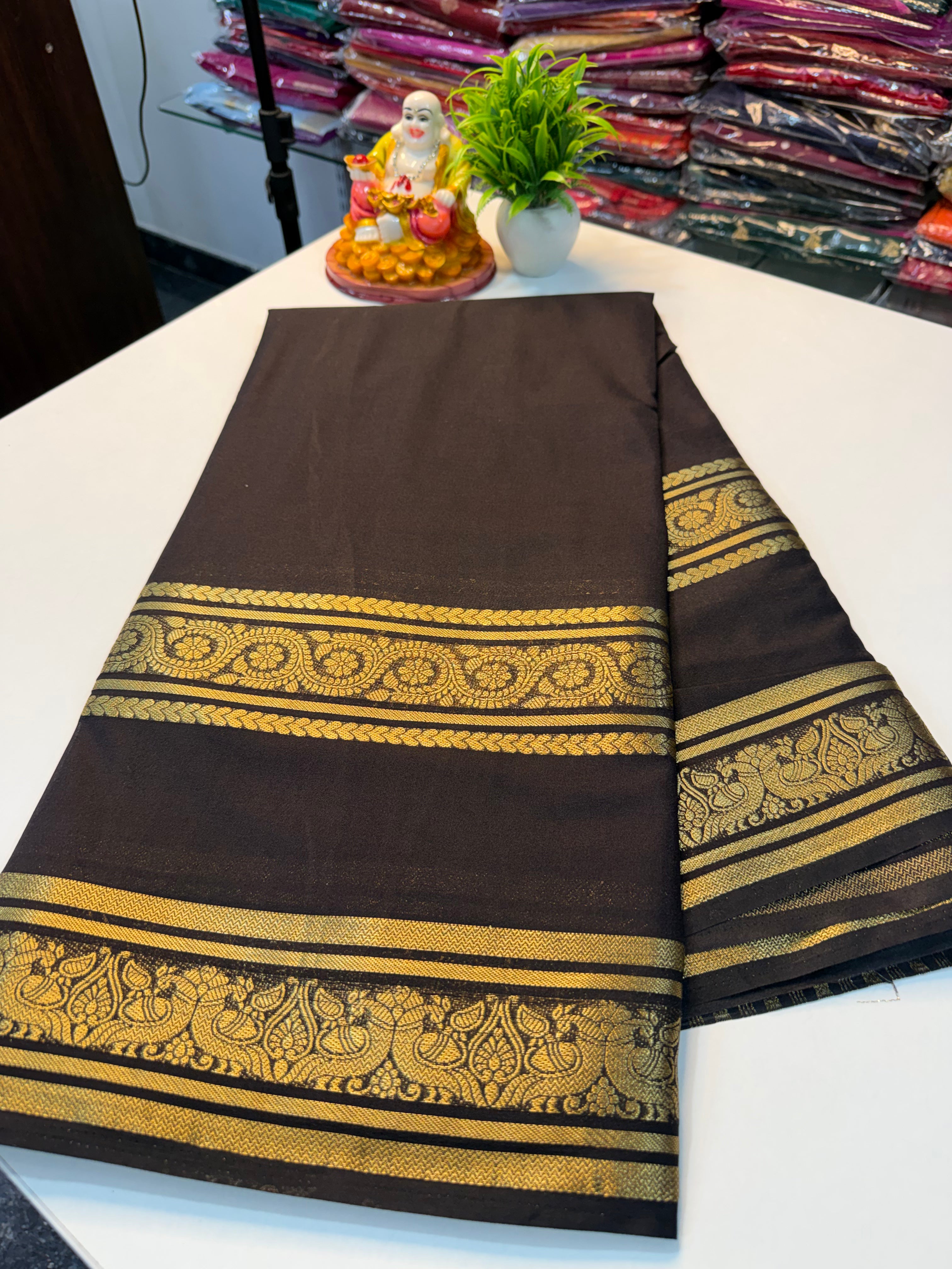 Mysore Crepe Silk Saree with Elegant Bentex Border…