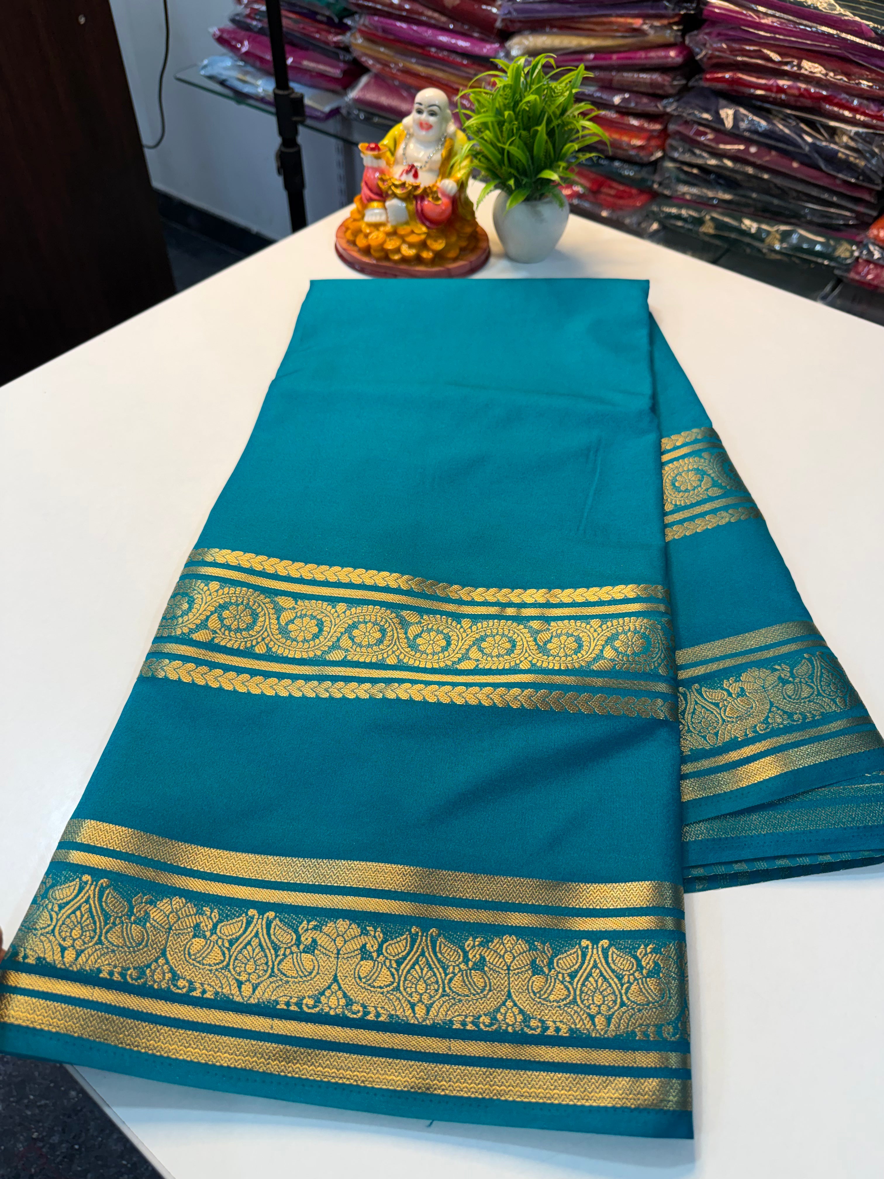 Mysore Crepe Silk Saree with Elegant Bentex Border…