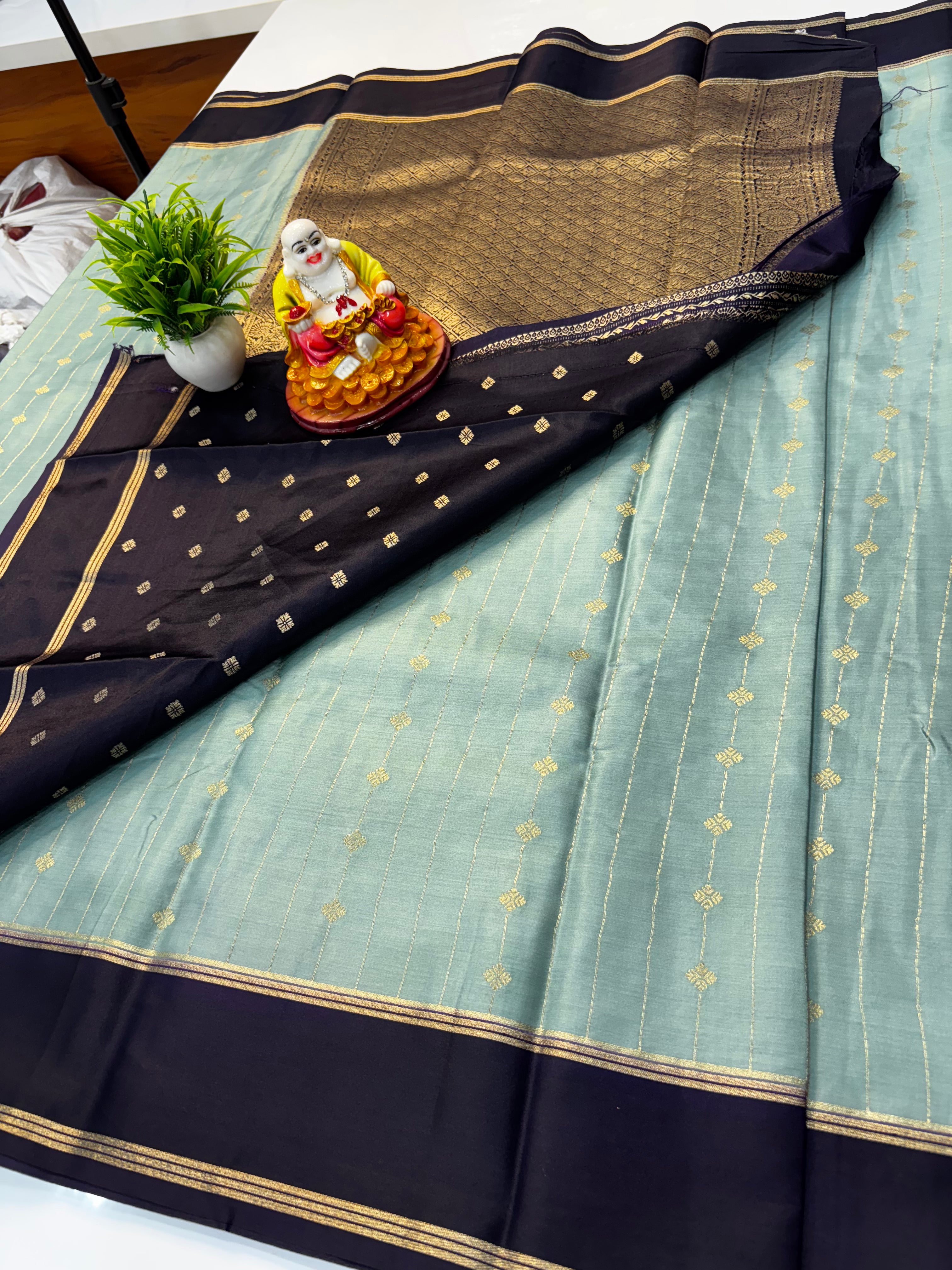 Premium Gajji Silk Saree with Rich Pallu & Butta Blouse