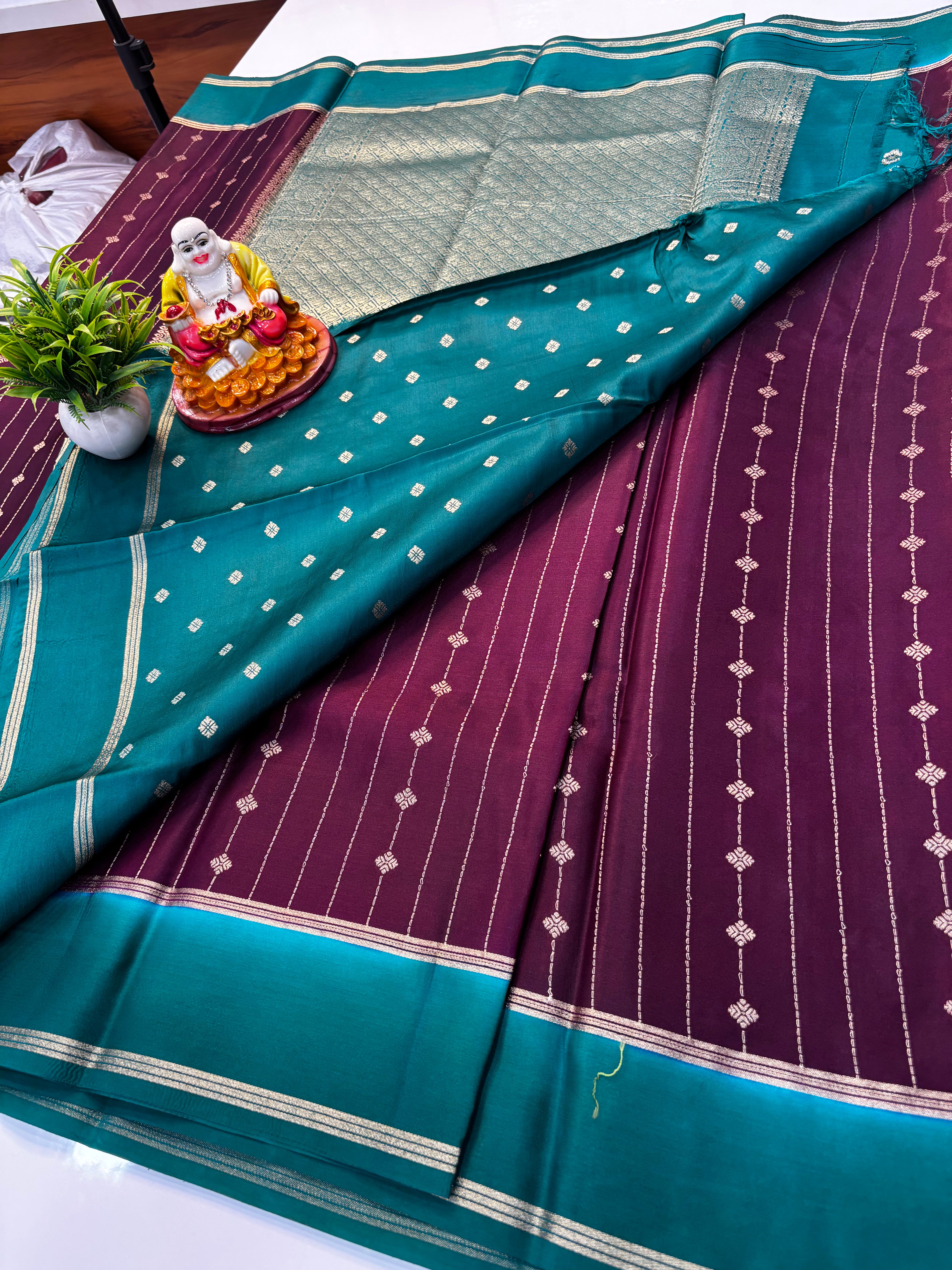 Premium Gajji Silk Saree with Rich Pallu & Butta Blouse