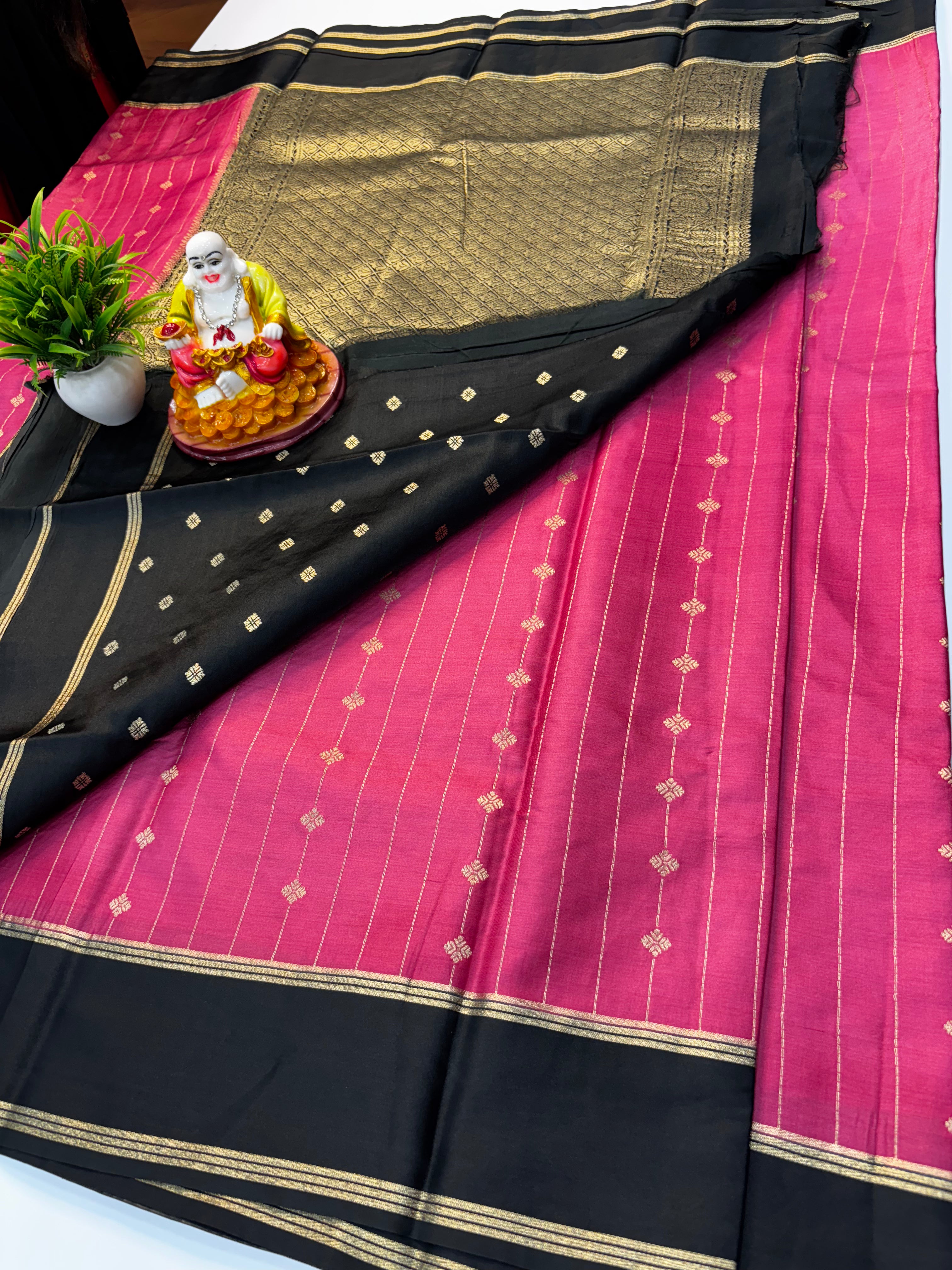 Premium Gajji Silk Saree with Rich Pallu & Butta Blouse