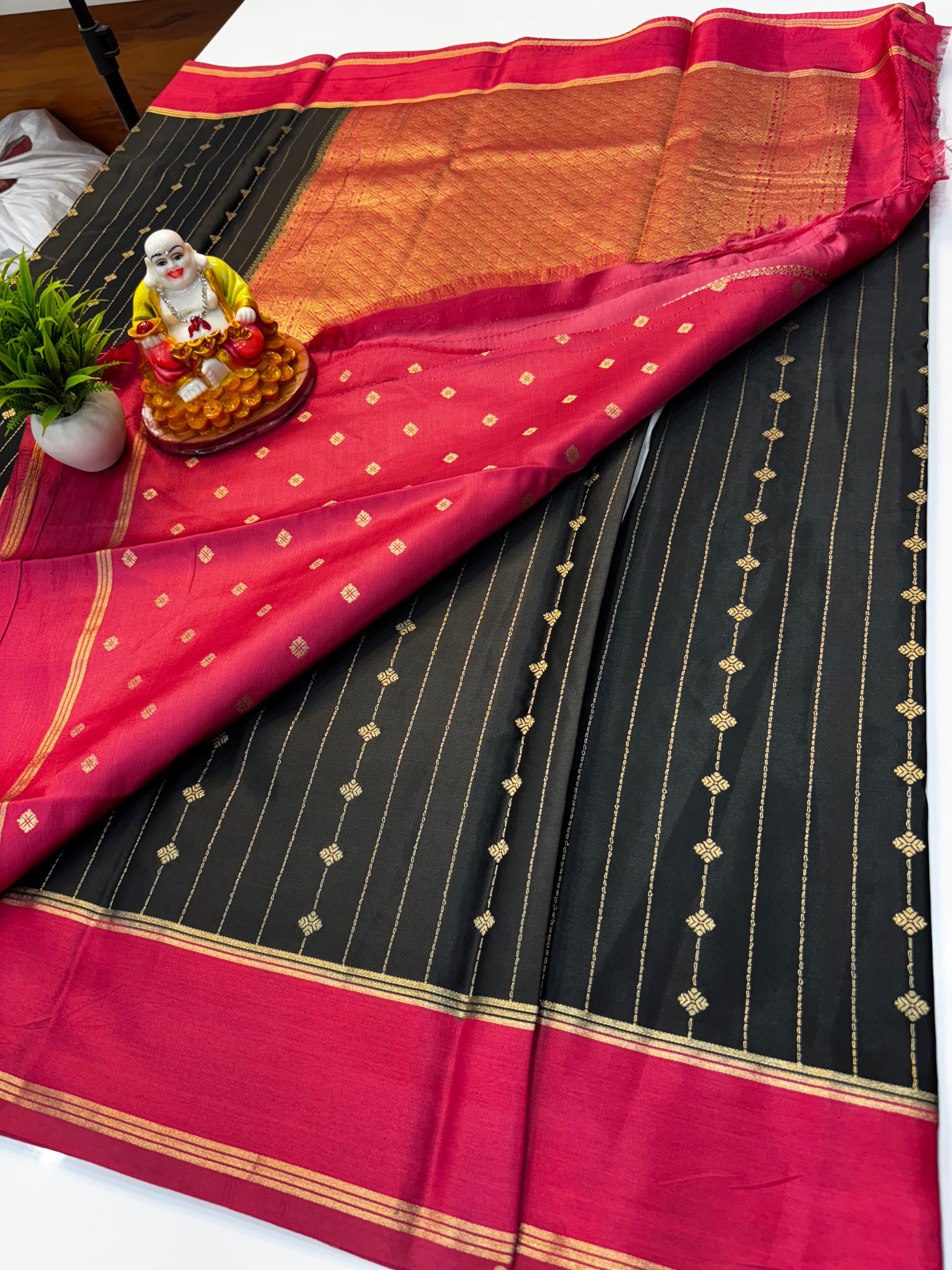 Premium Gajji Silk Saree with Rich Pallu & Butta Blouse