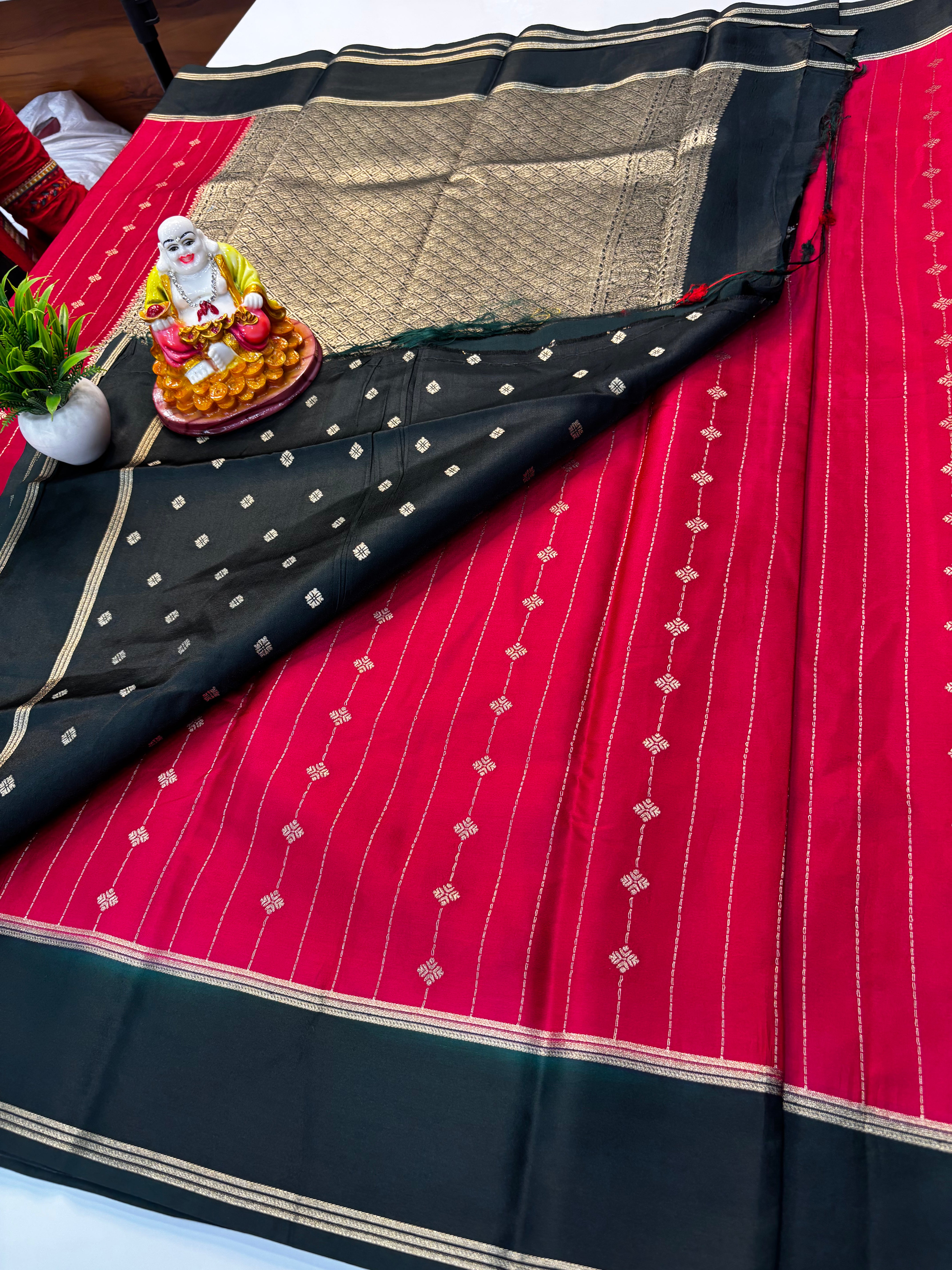 Premium Gajji Silk Saree with Rich Pallu & Butta Blouse