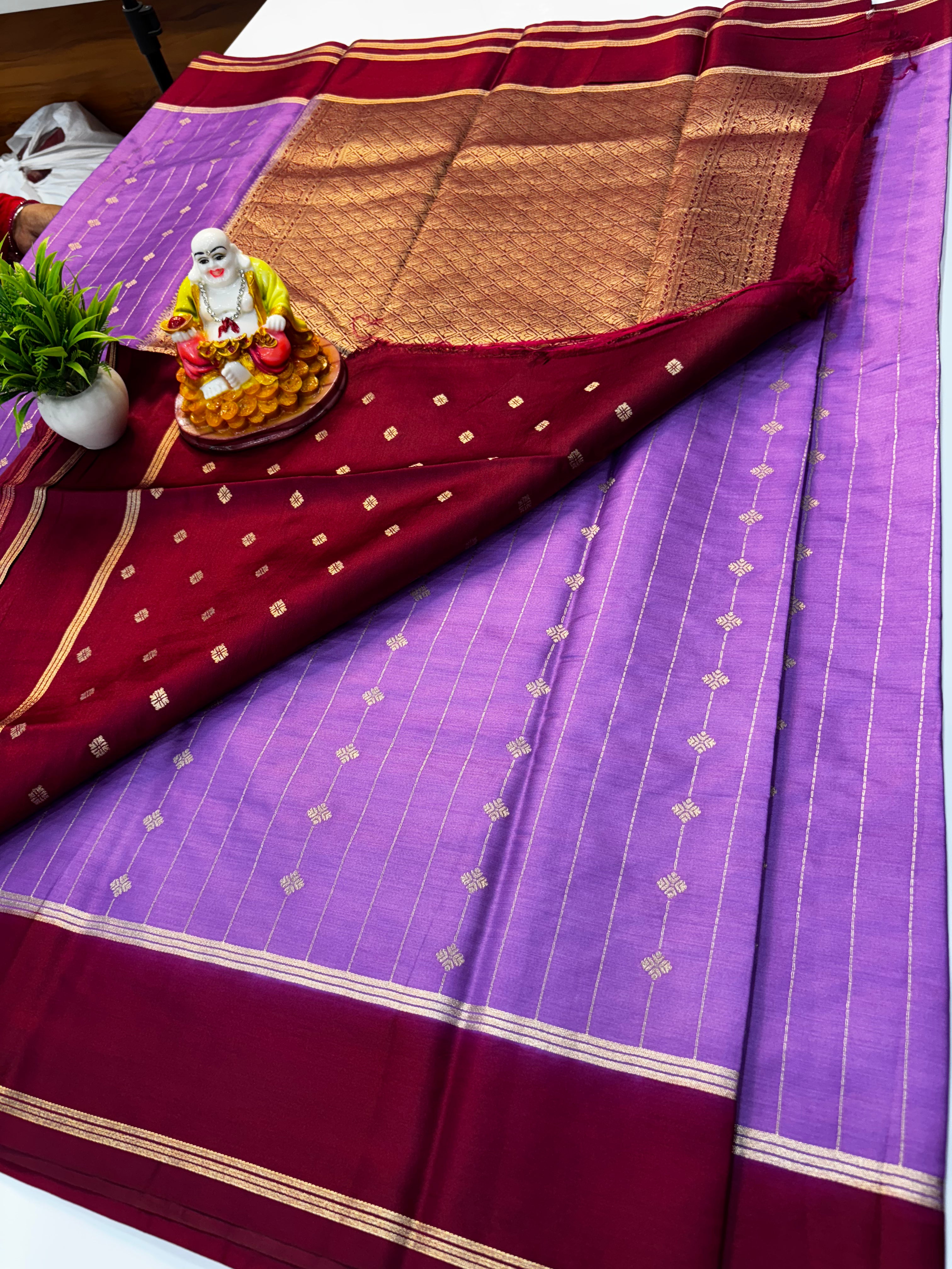 Premium Gajji Silk Saree with Rich Pallu & Butta Blouse