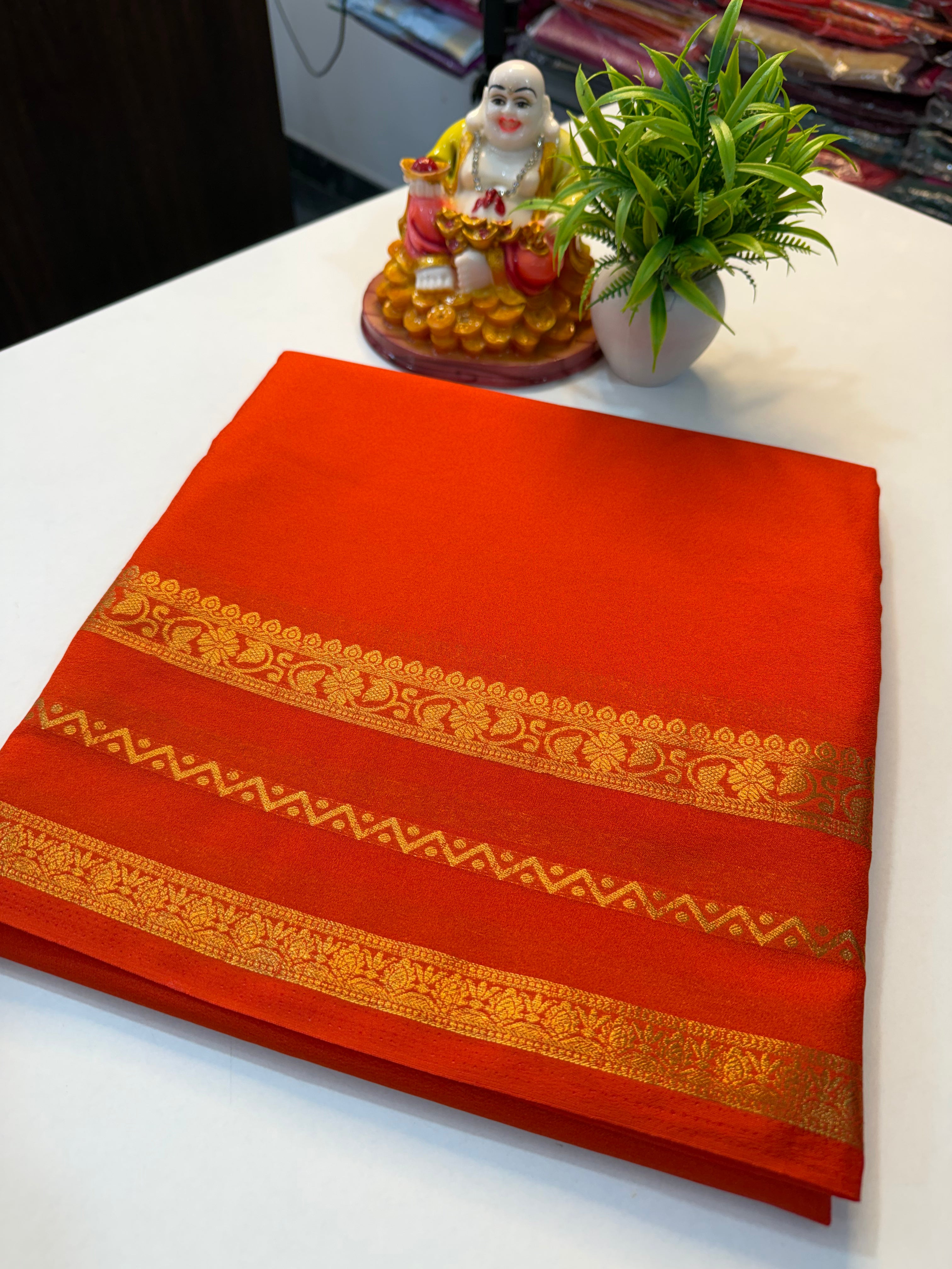 Mysore Crepe Silk Saree with Beautiful Border..