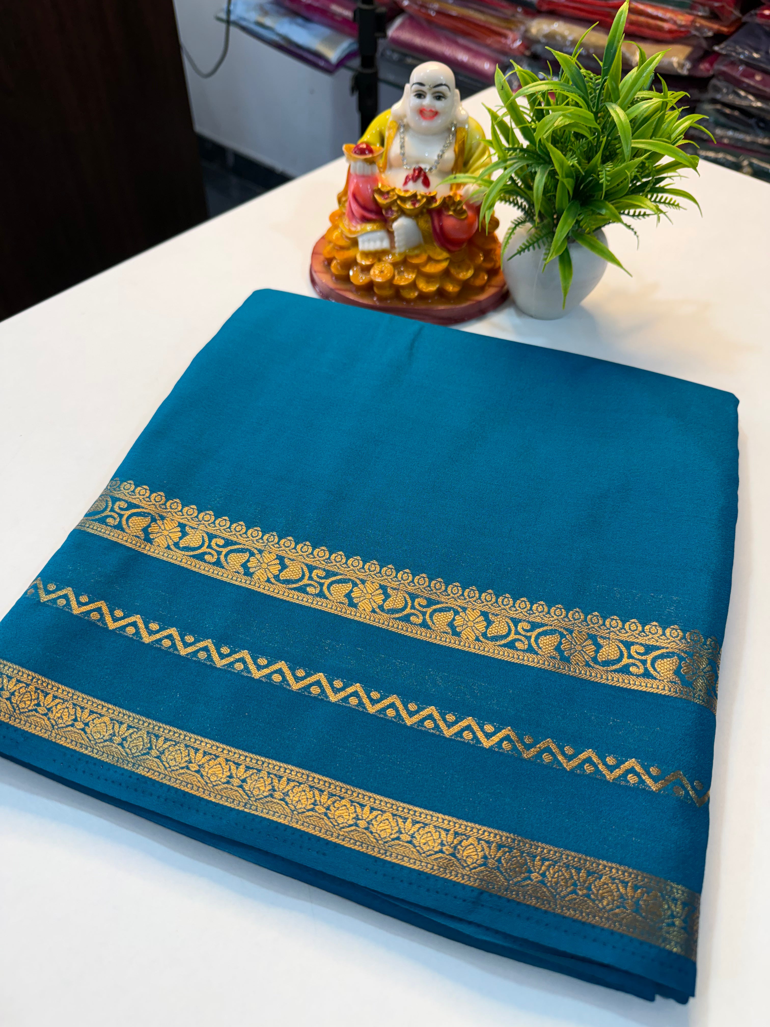 Mysore Crepe Silk Saree with Beautiful Border..