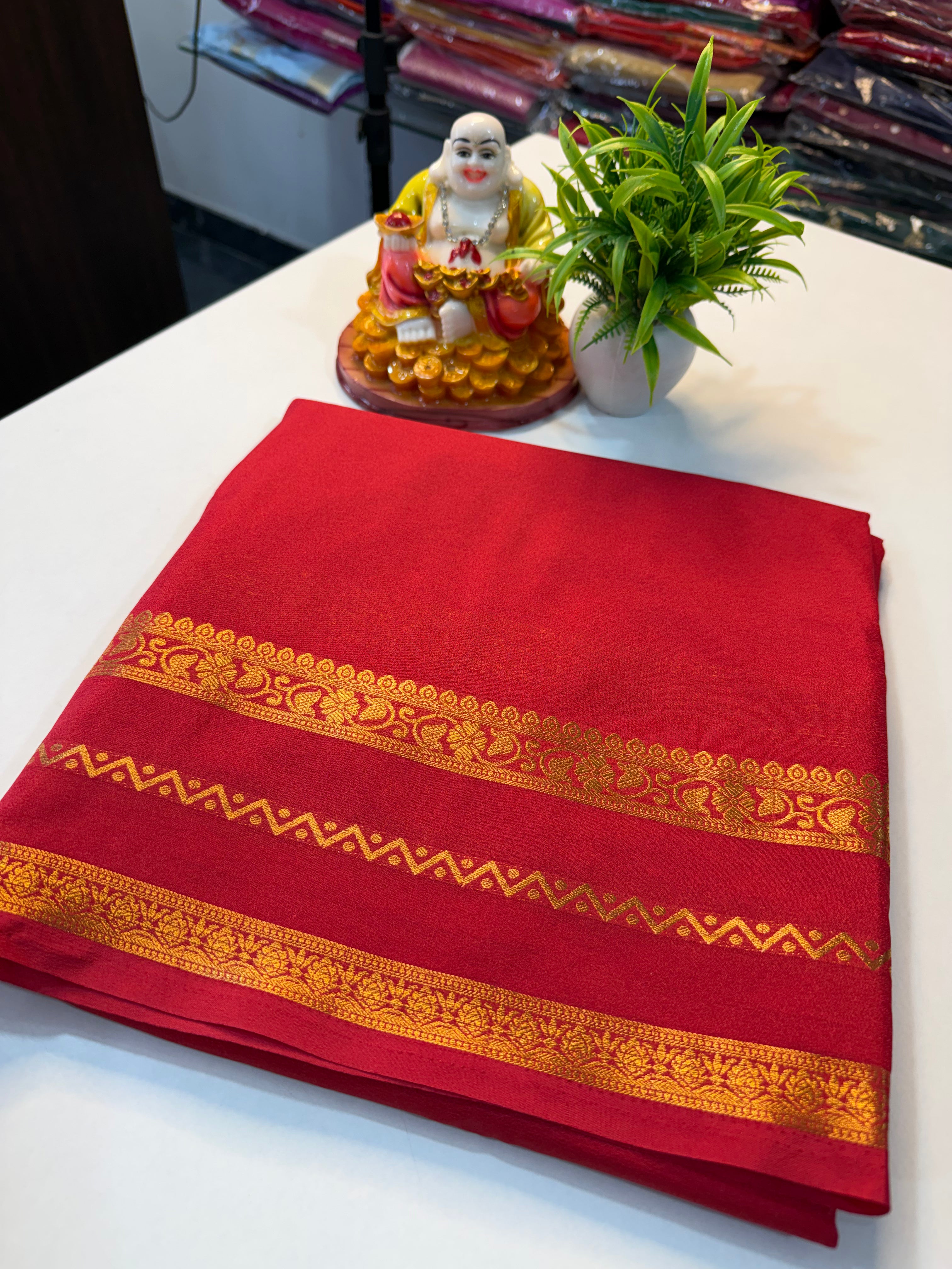 Mysore Crepe Silk Saree with Beautiful Border..