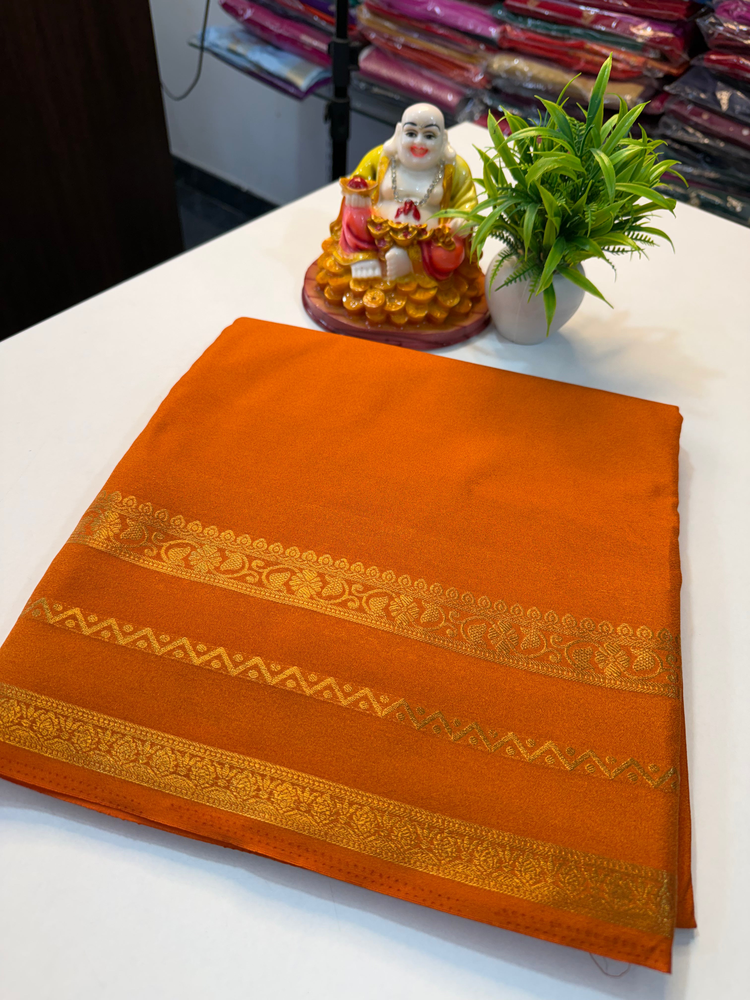 Mysore Crepe Silk Saree with Beautiful Border..
