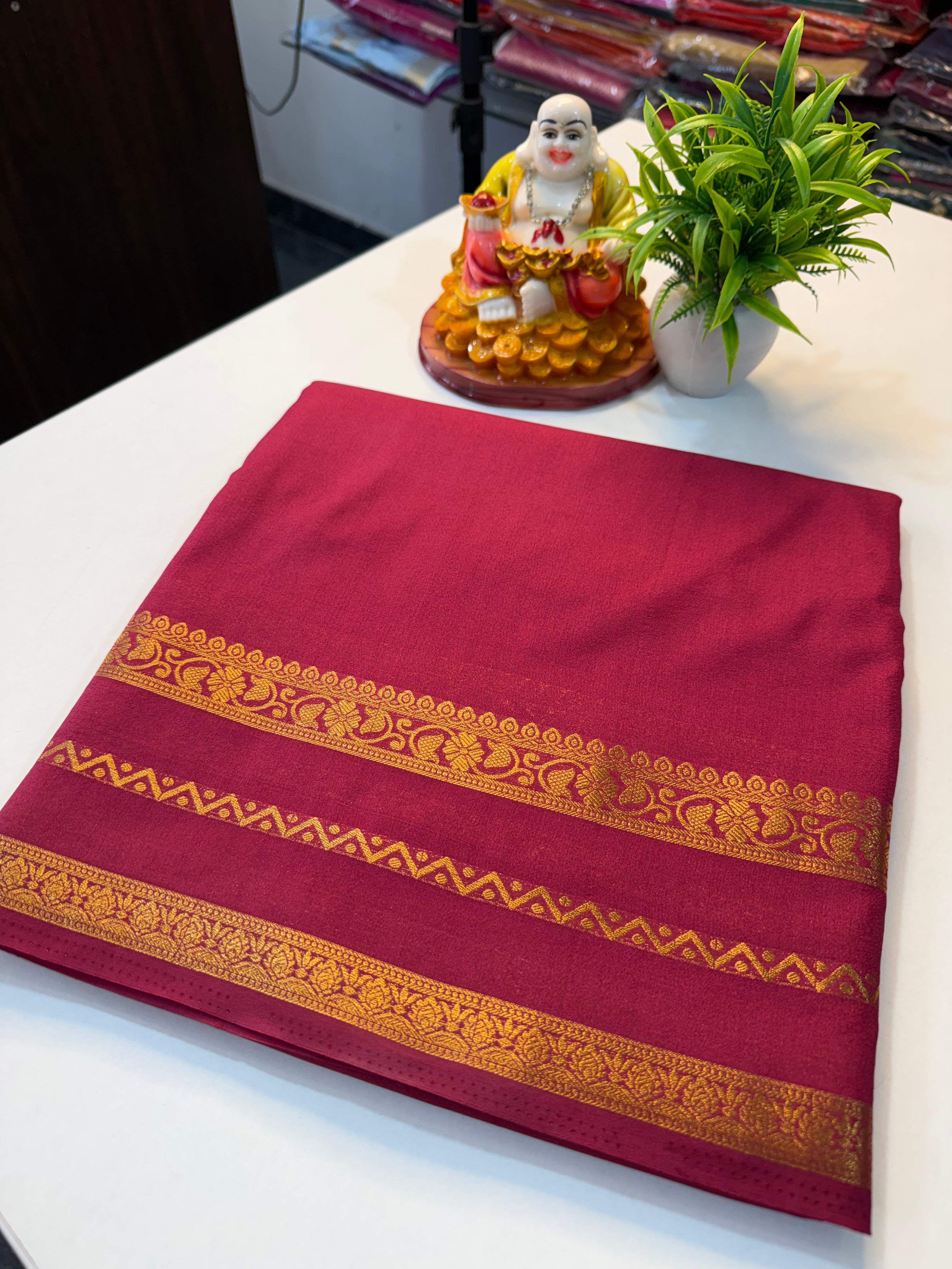 Mysore Crepe Silk Saree with Beautiful Border..