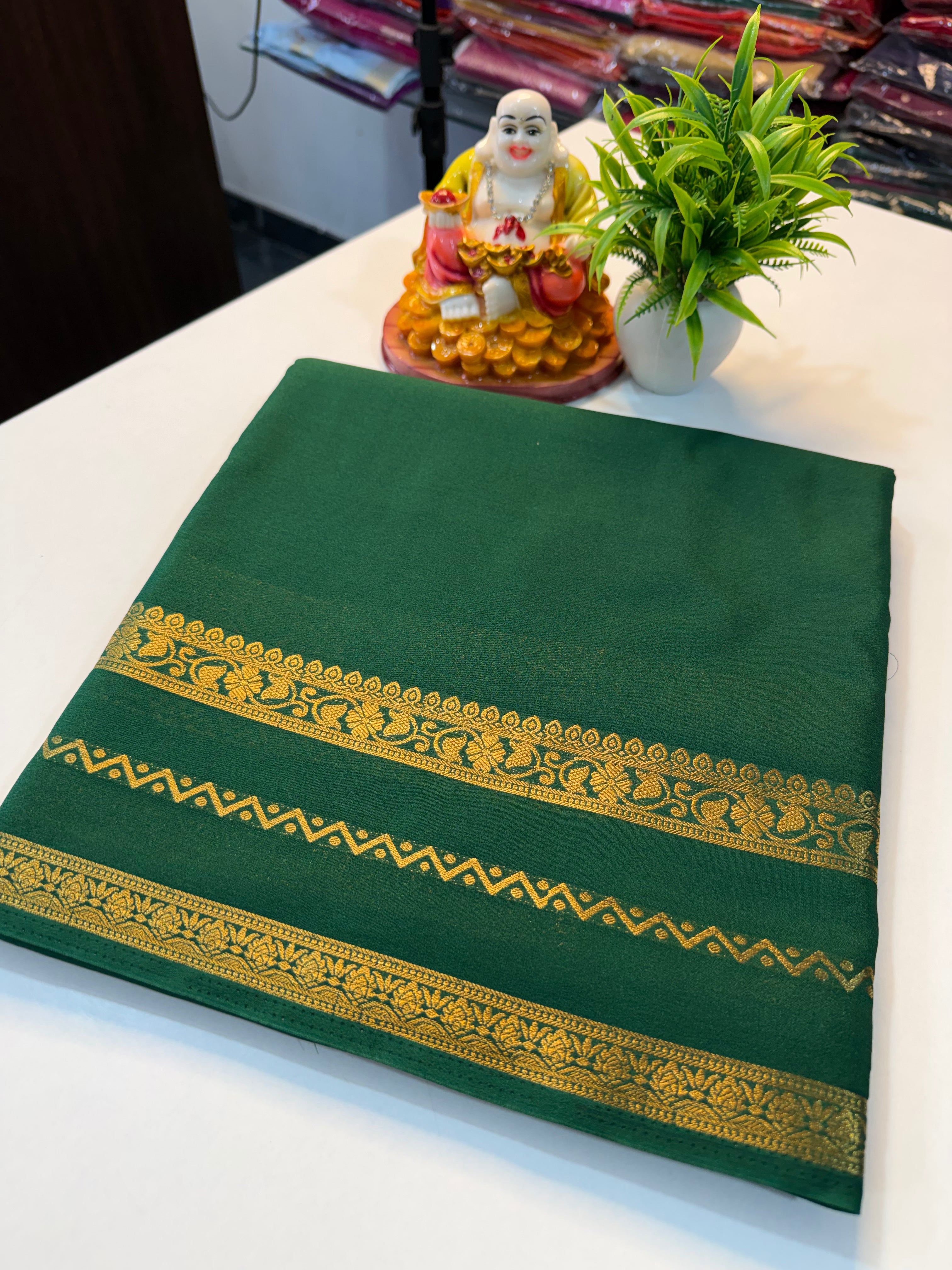 Mysore Crepe Silk Saree with Beautiful Border..
