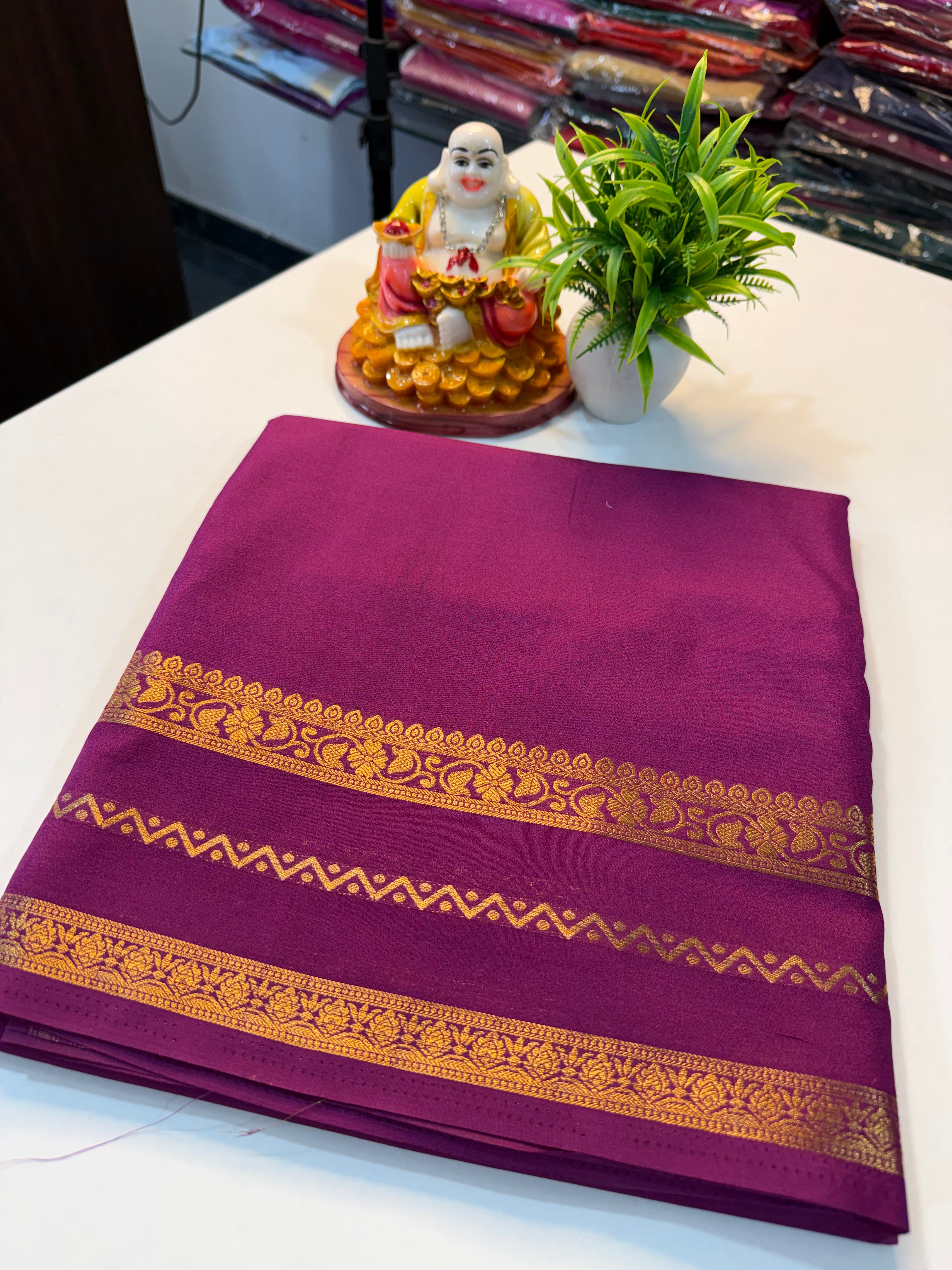 Mysore Crepe Silk Saree with Beautiful Border..