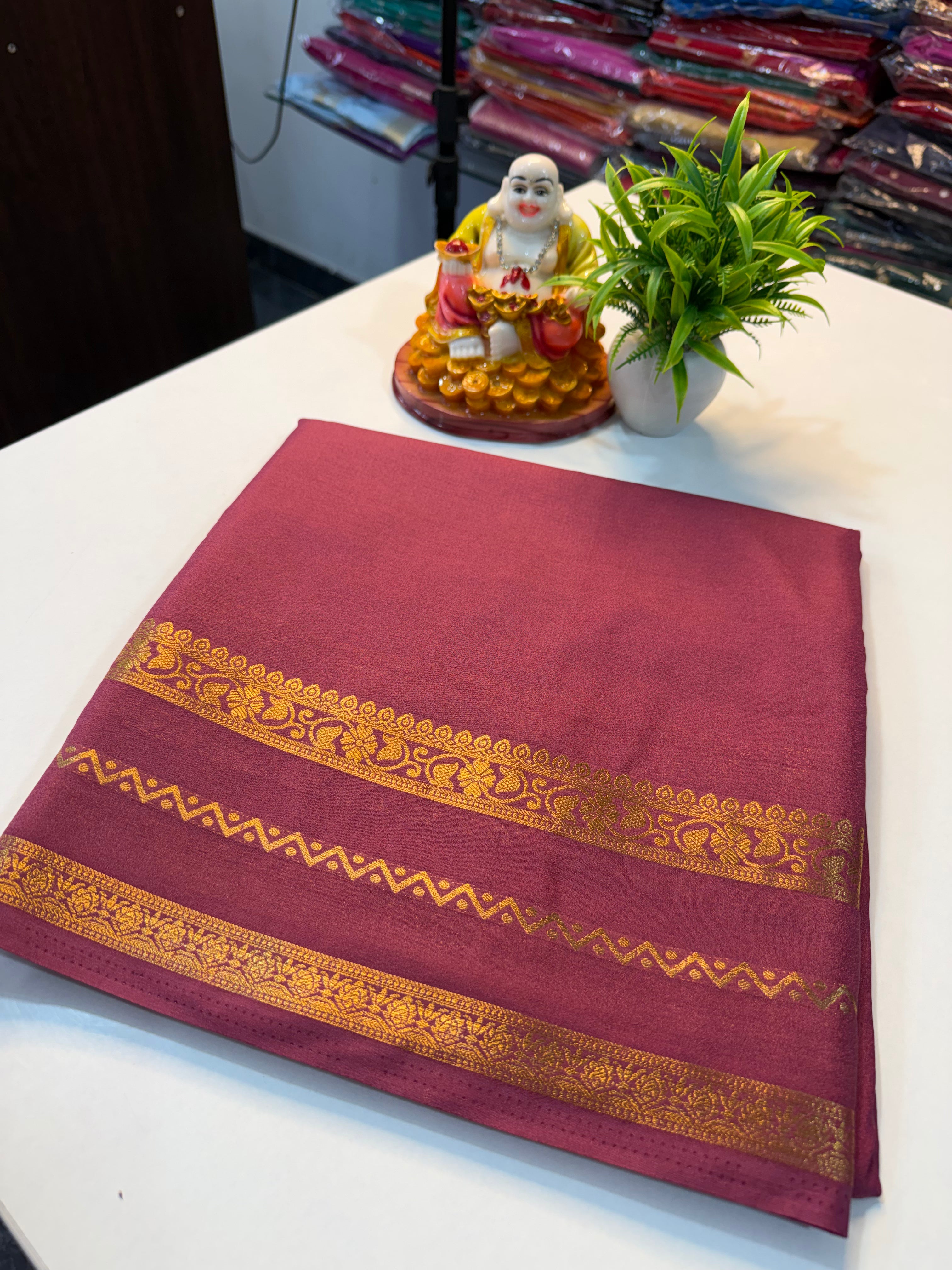 Mysore Crepe Silk Saree with Beautiful Border..