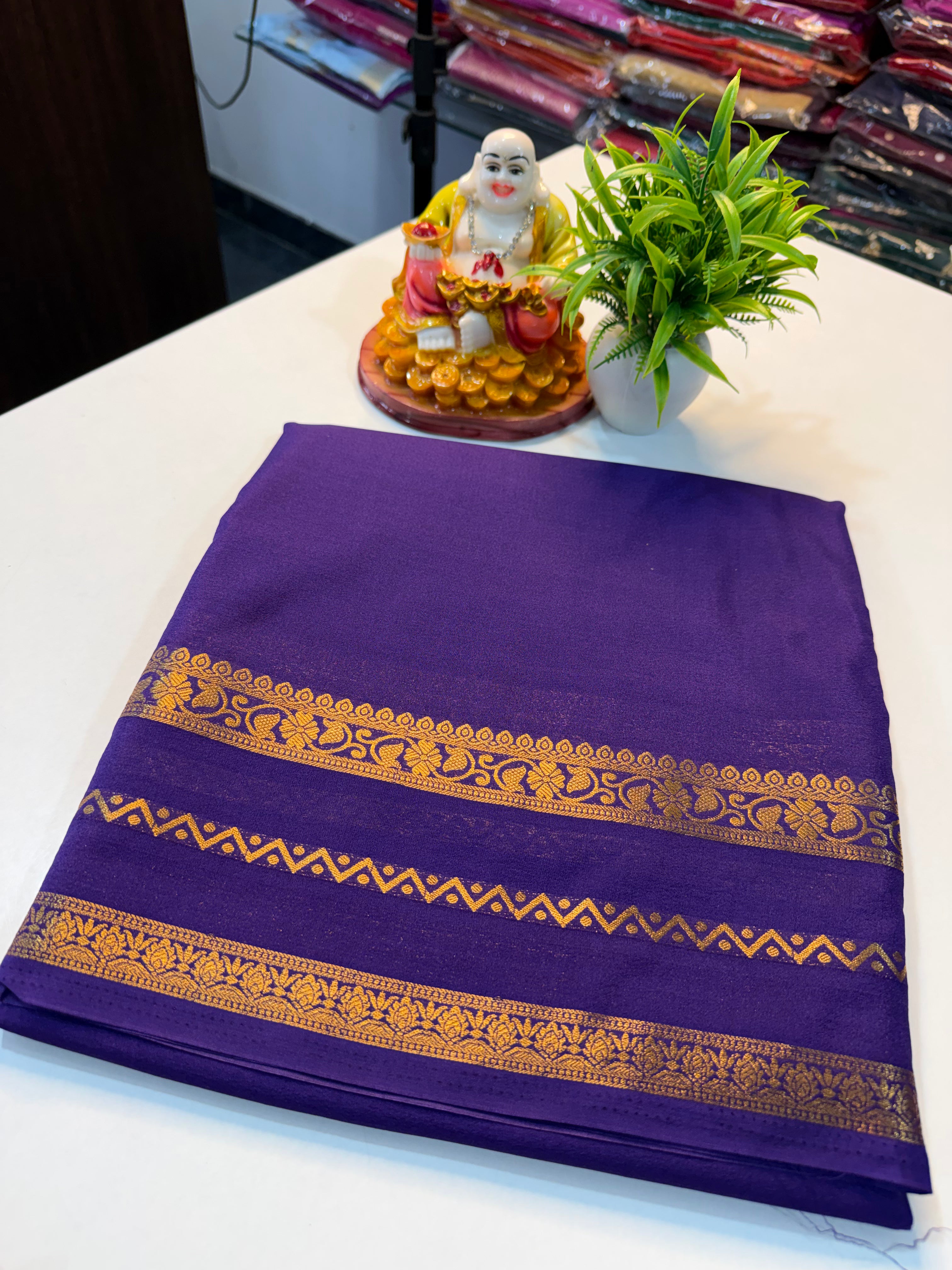 Mysore Crepe Silk Saree with Beautiful Border..