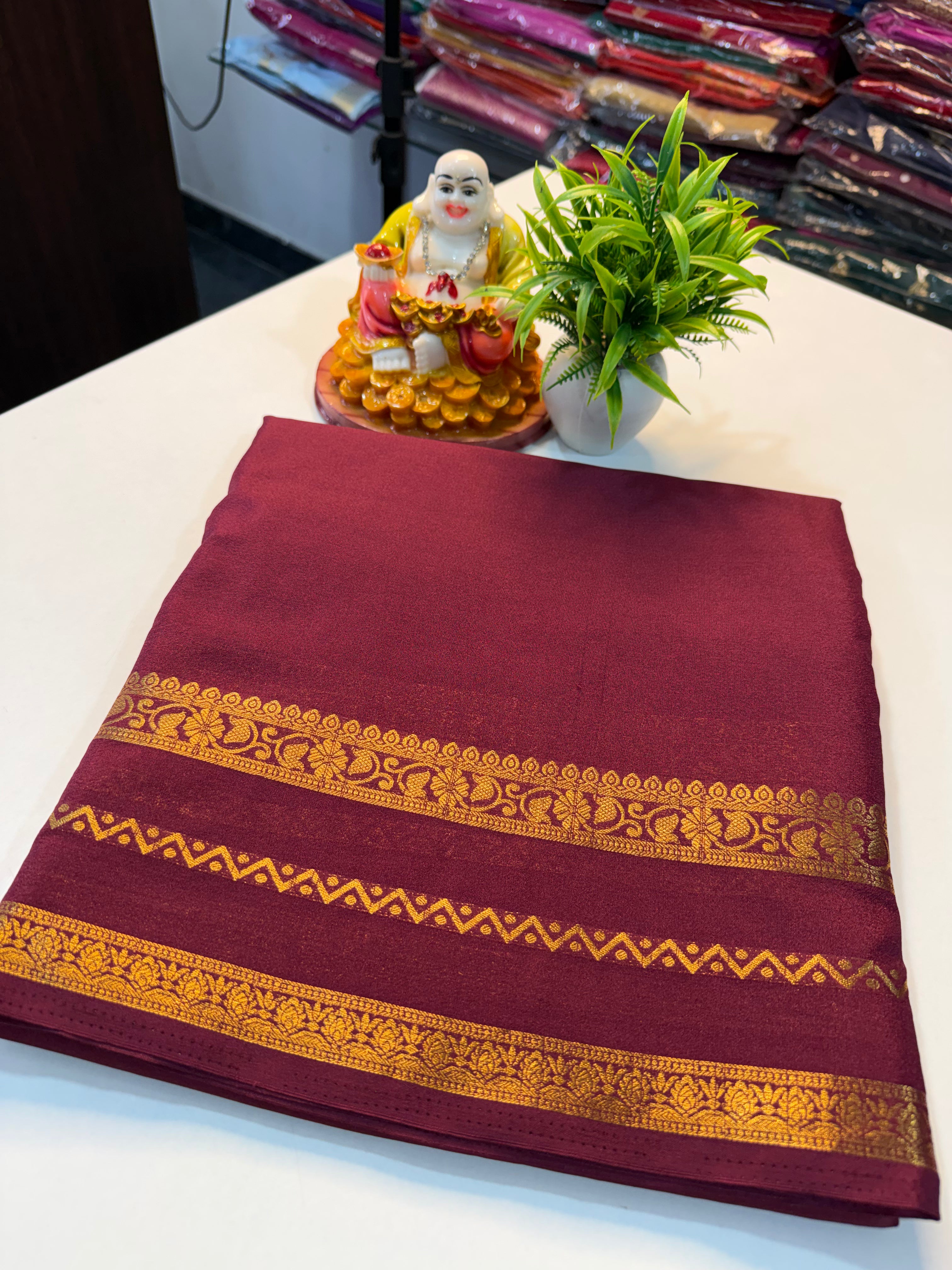 Mysore Crepe Silk Saree with Beautiful Border..