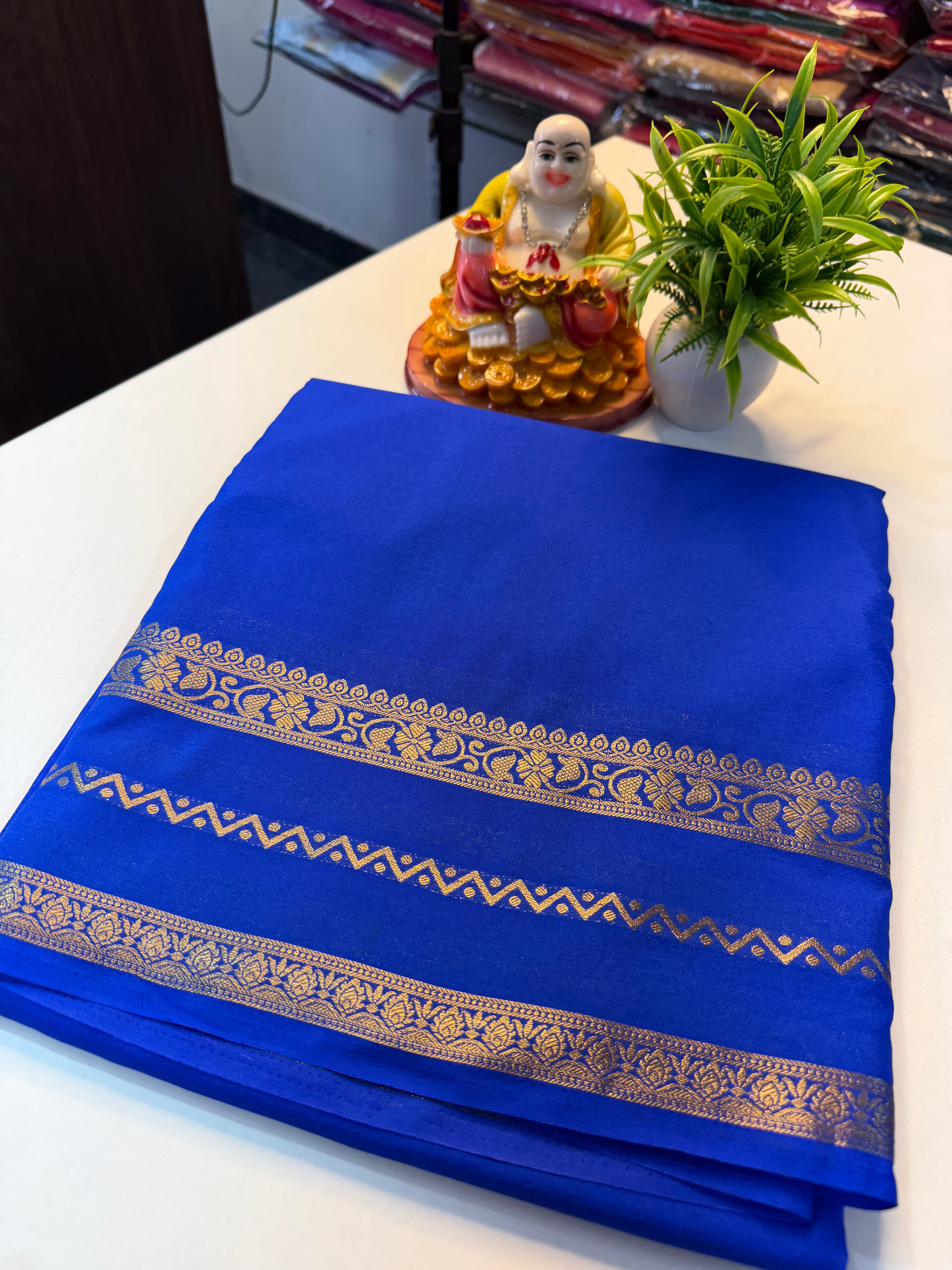 Mysore Crepe Silk Saree with Beautiful Border..