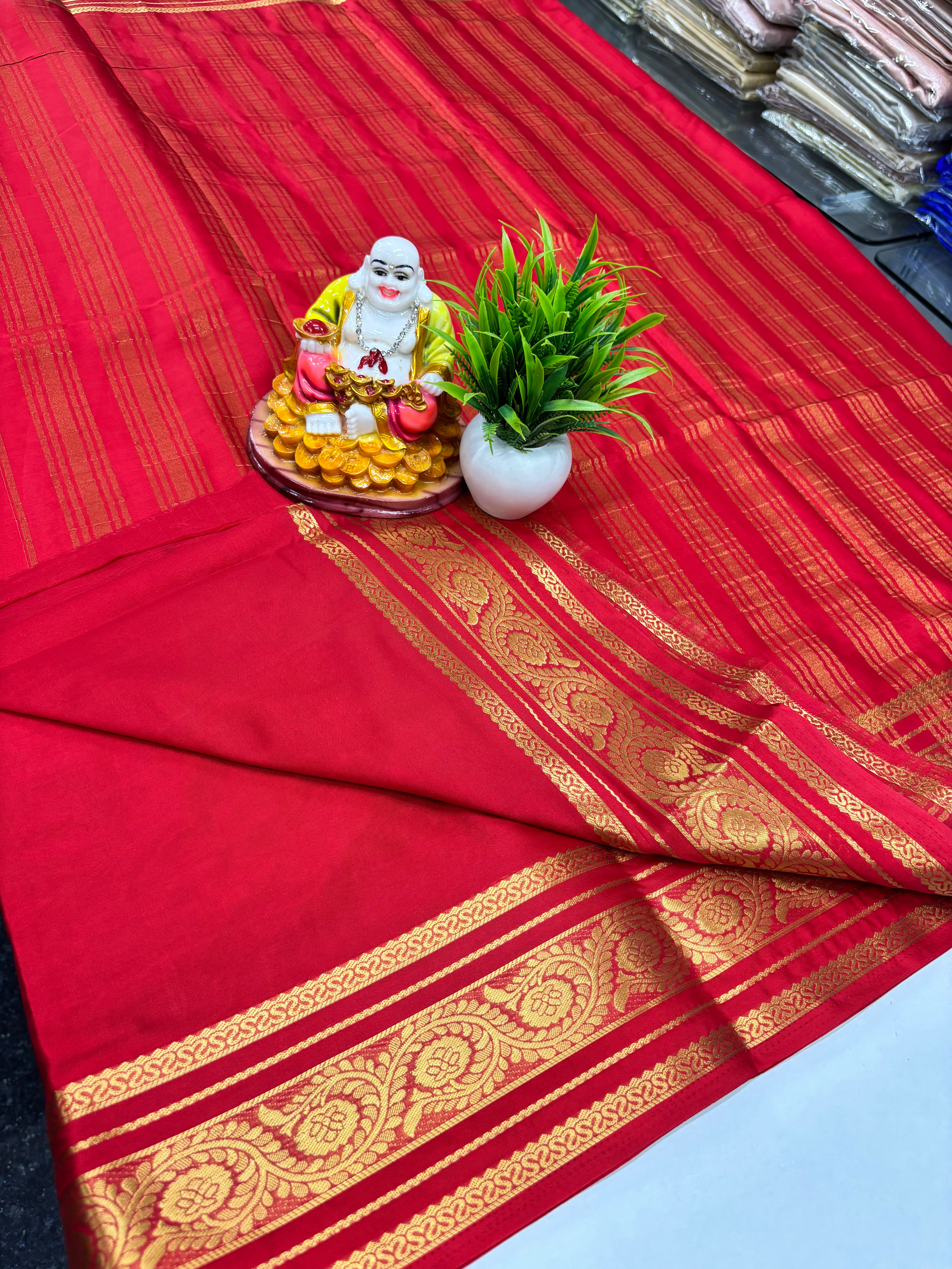 Semi Crepe Self-Color Saree with Beautiful Design