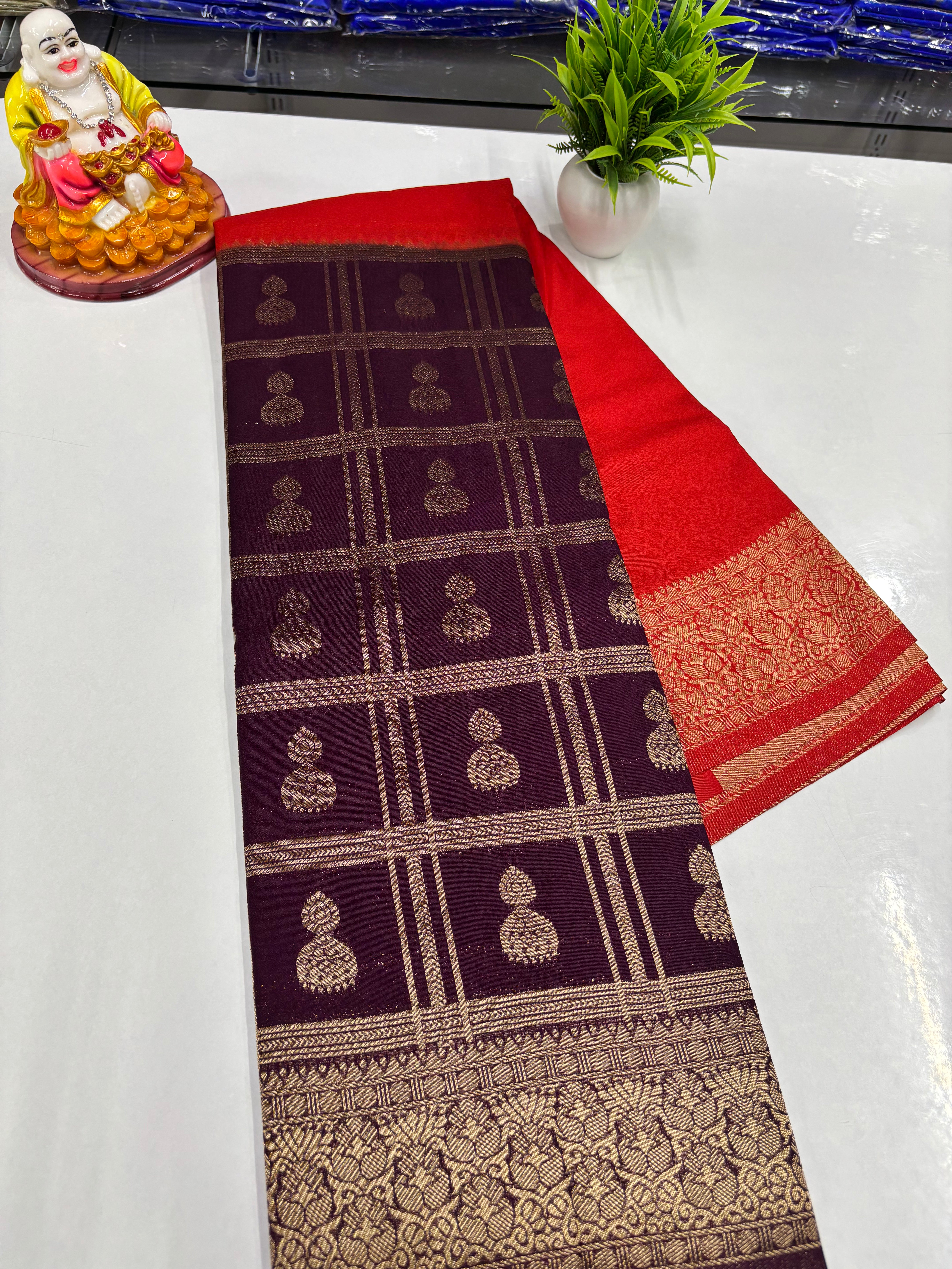 Georgette Saree with Jumka Design
