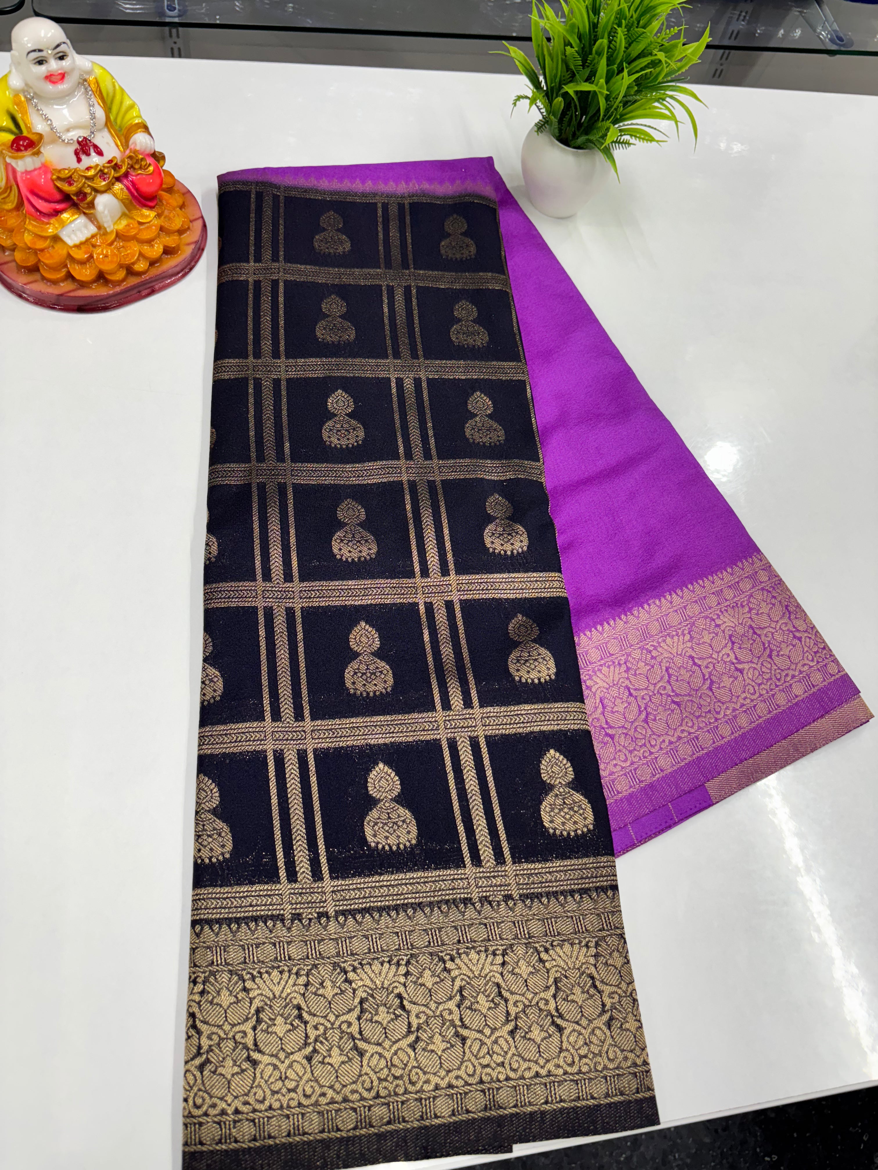 Georgette Saree with Jumka Design