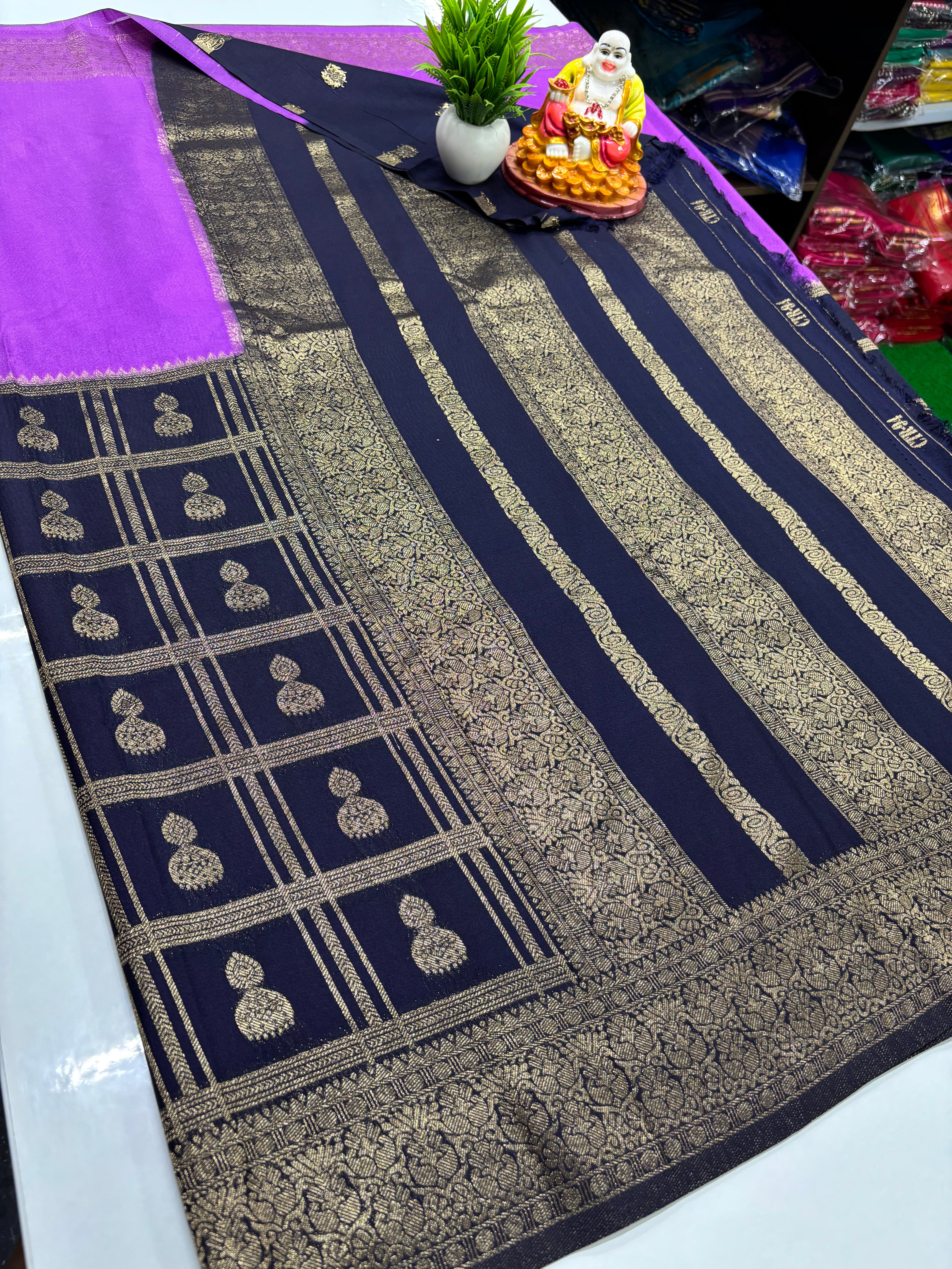 Georgette Saree with Jumka Design