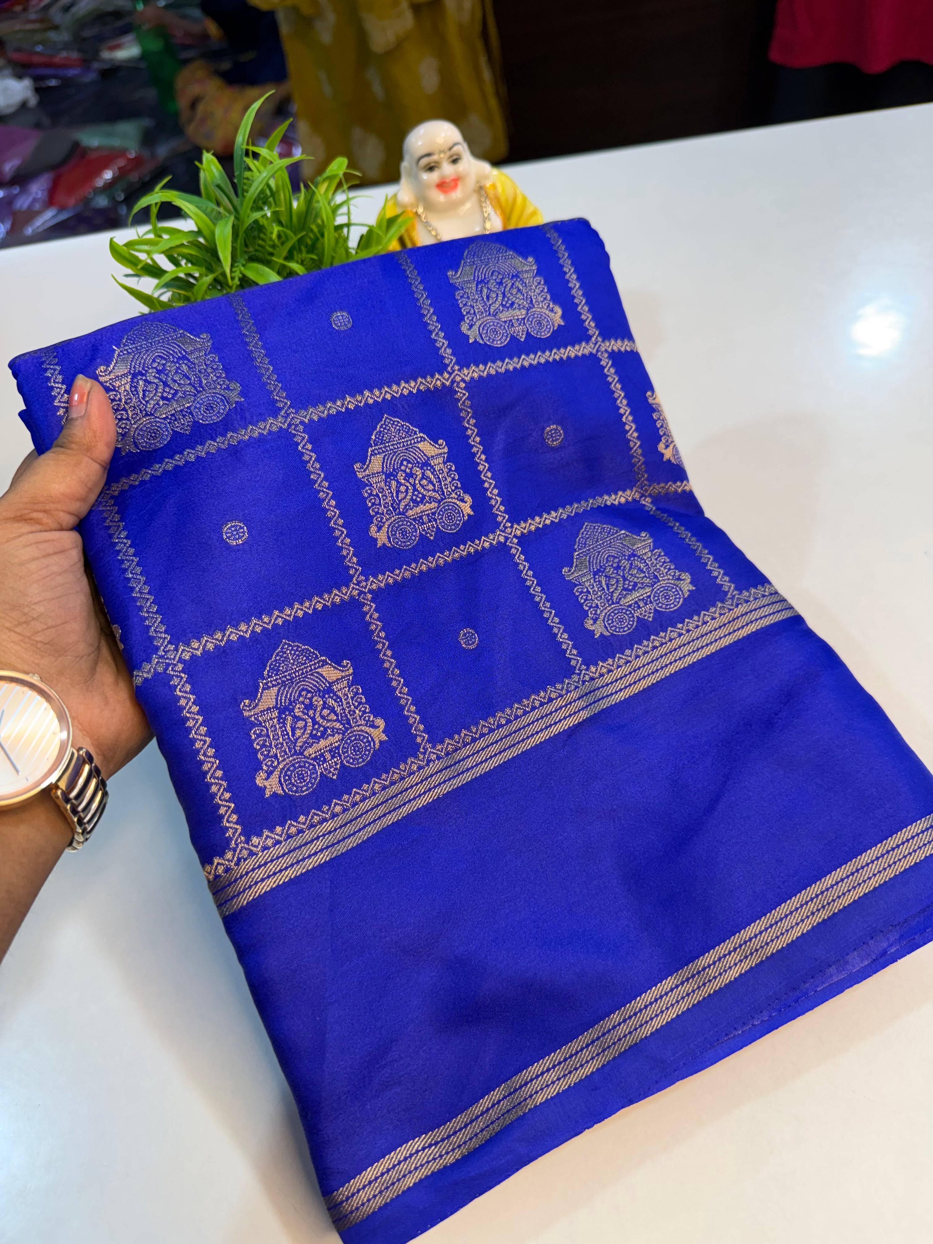 Premium Gajji Silk Saree with Checks & Buttas | Rich pallu …