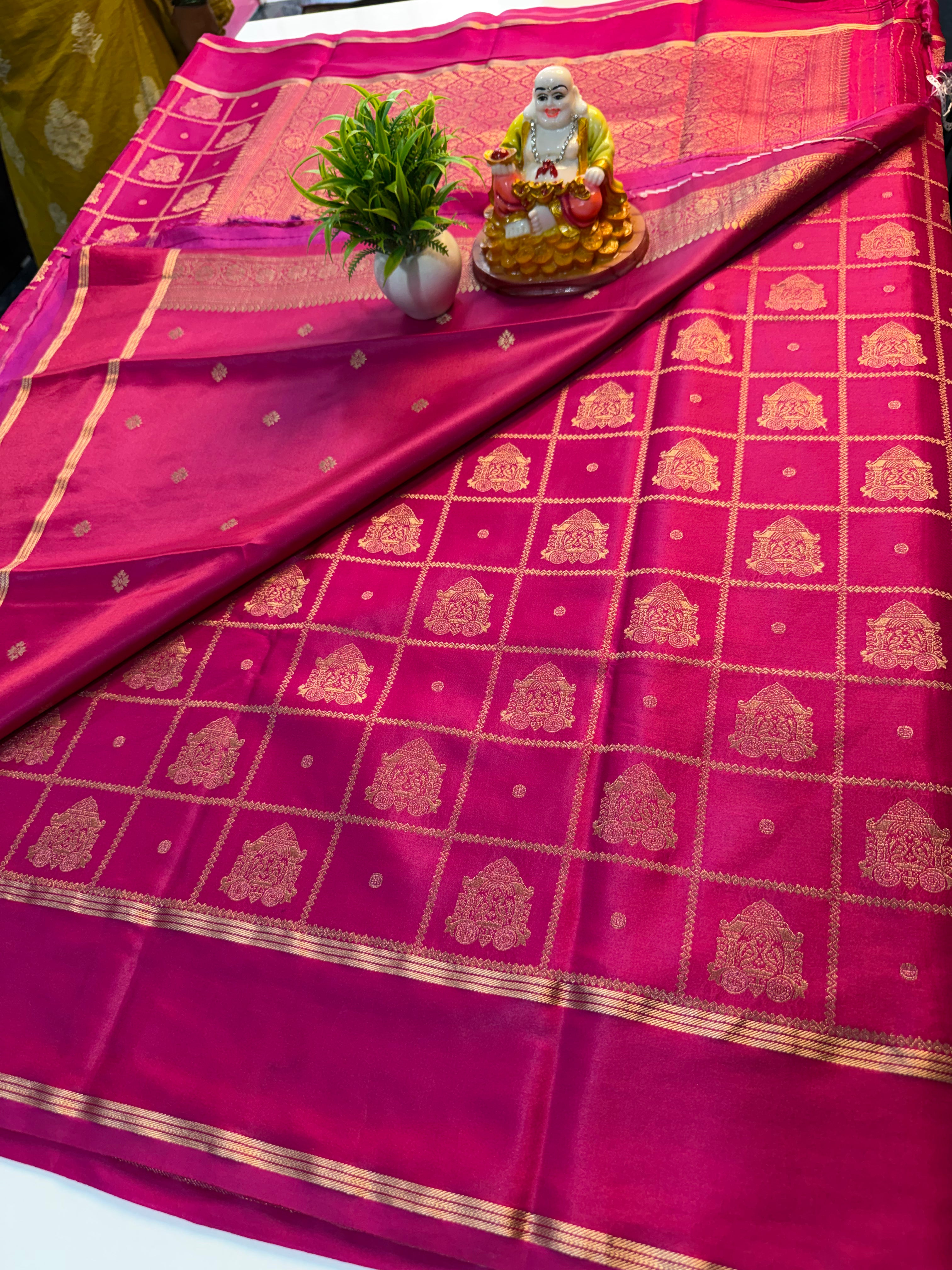 Premium Gajji Silk Saree with Checks & Buttas | Rich pallu …