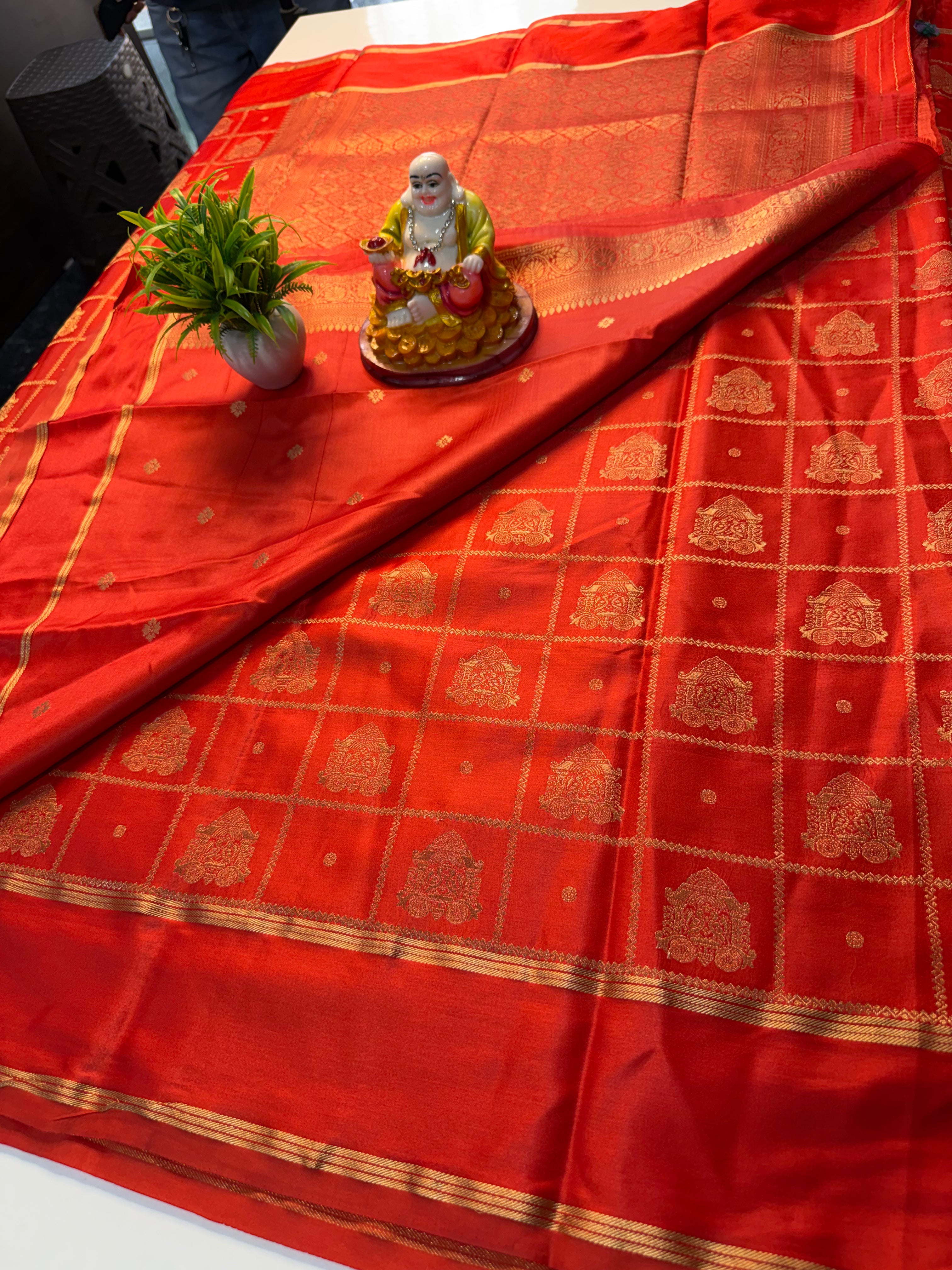 Premium Gajji Silk Saree with Checks & Buttas | Rich pallu …