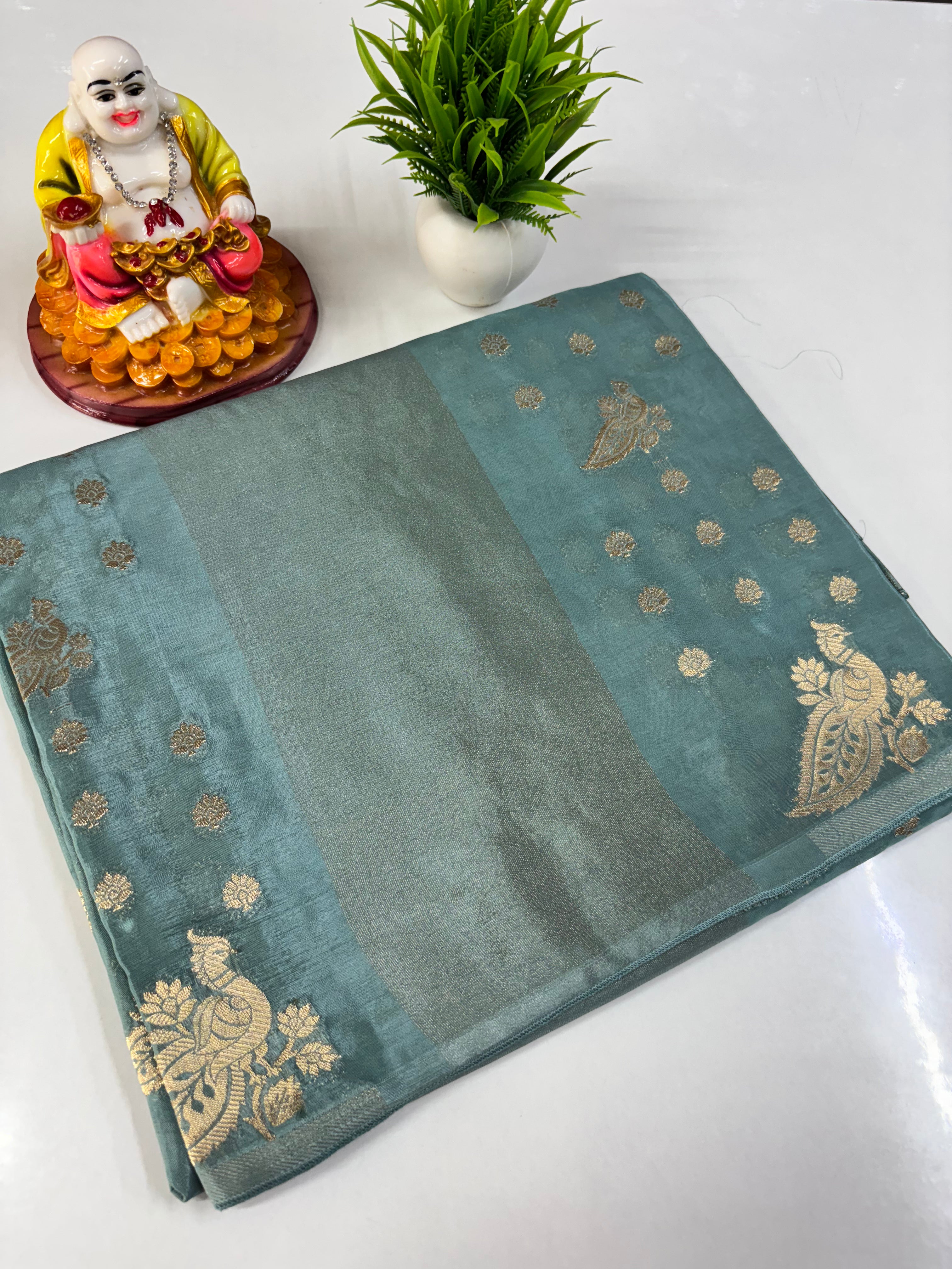 Pure Viscose Saree with Peacock Design