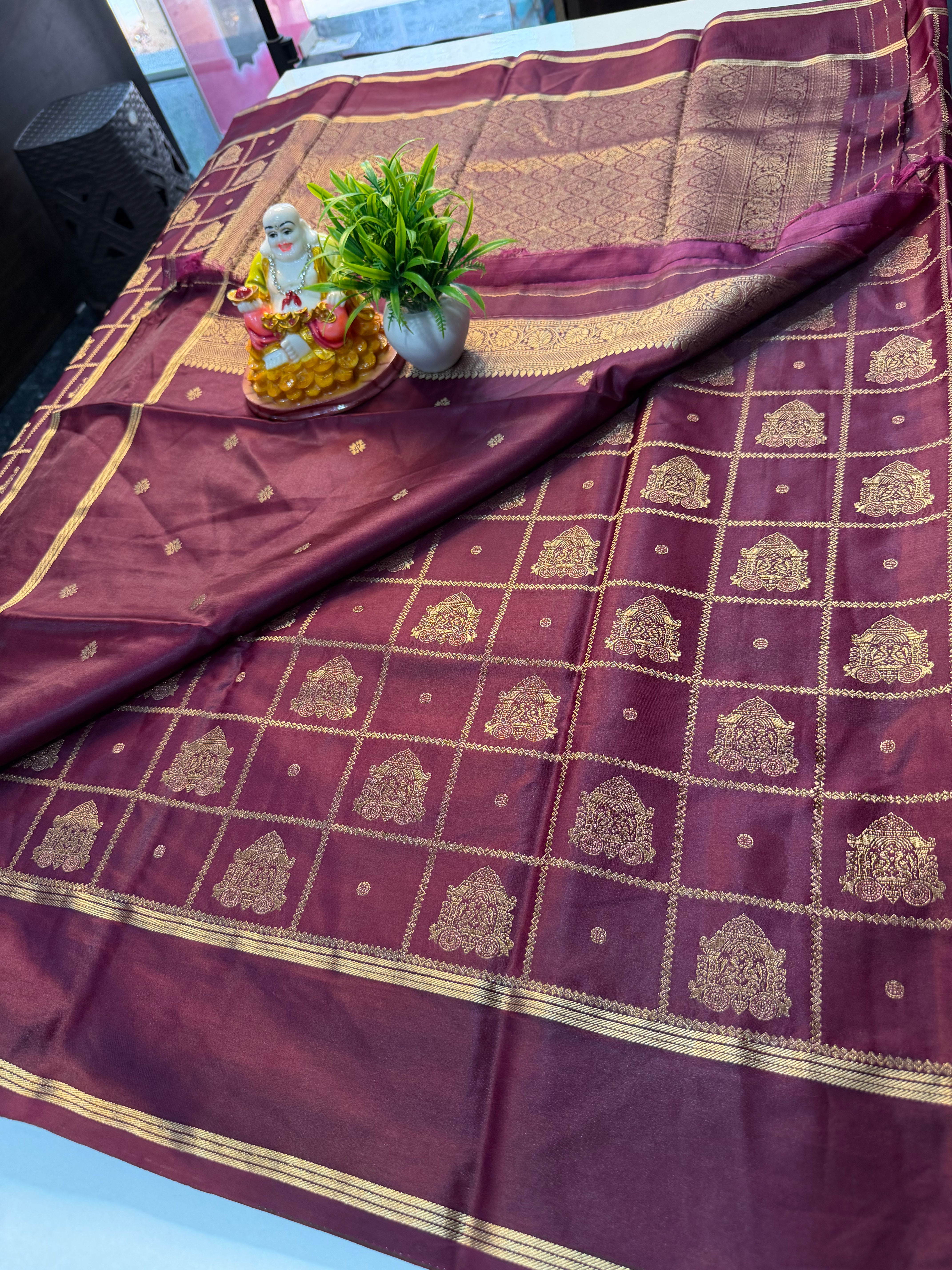 Premium Gajji Silk Saree with Checks & Buttas | Rich pallu …