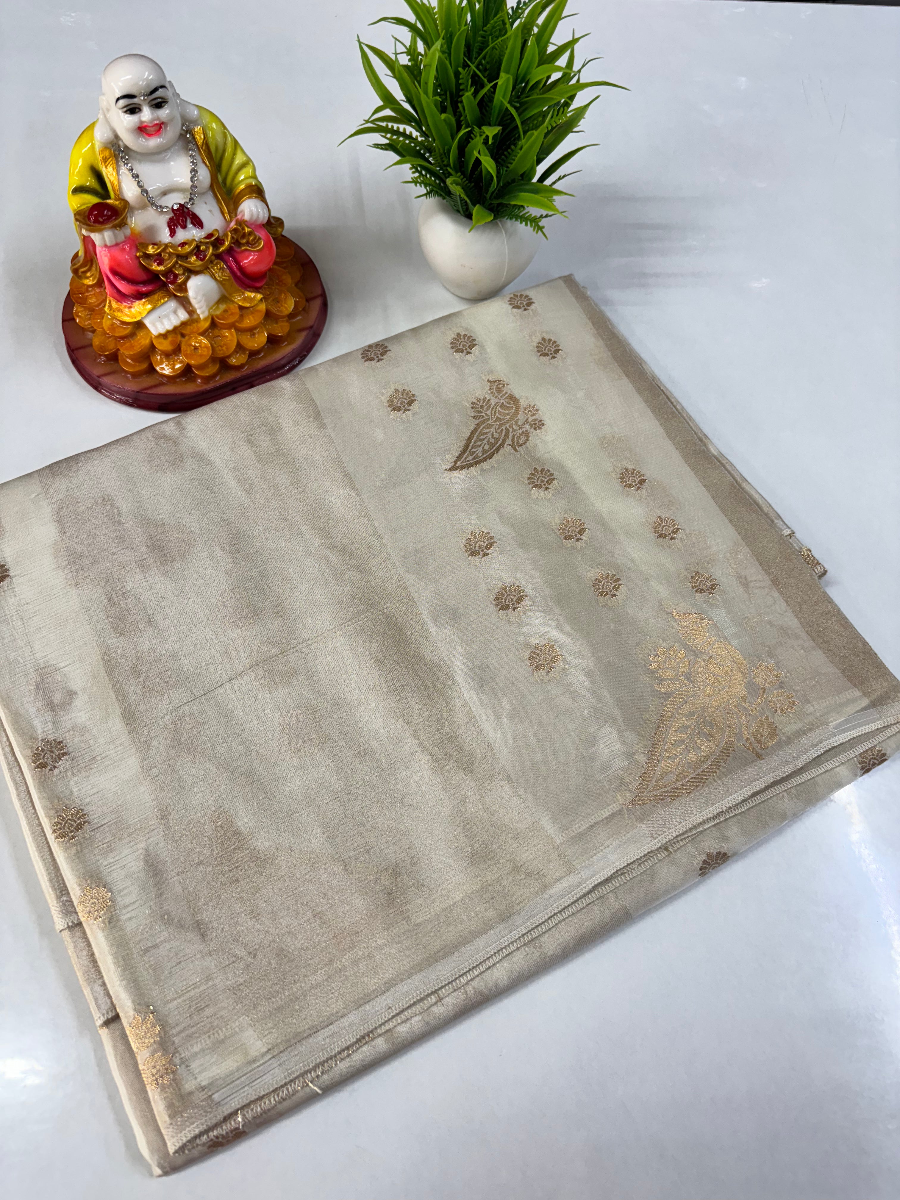 Pure Viscose Saree with Peacock Design