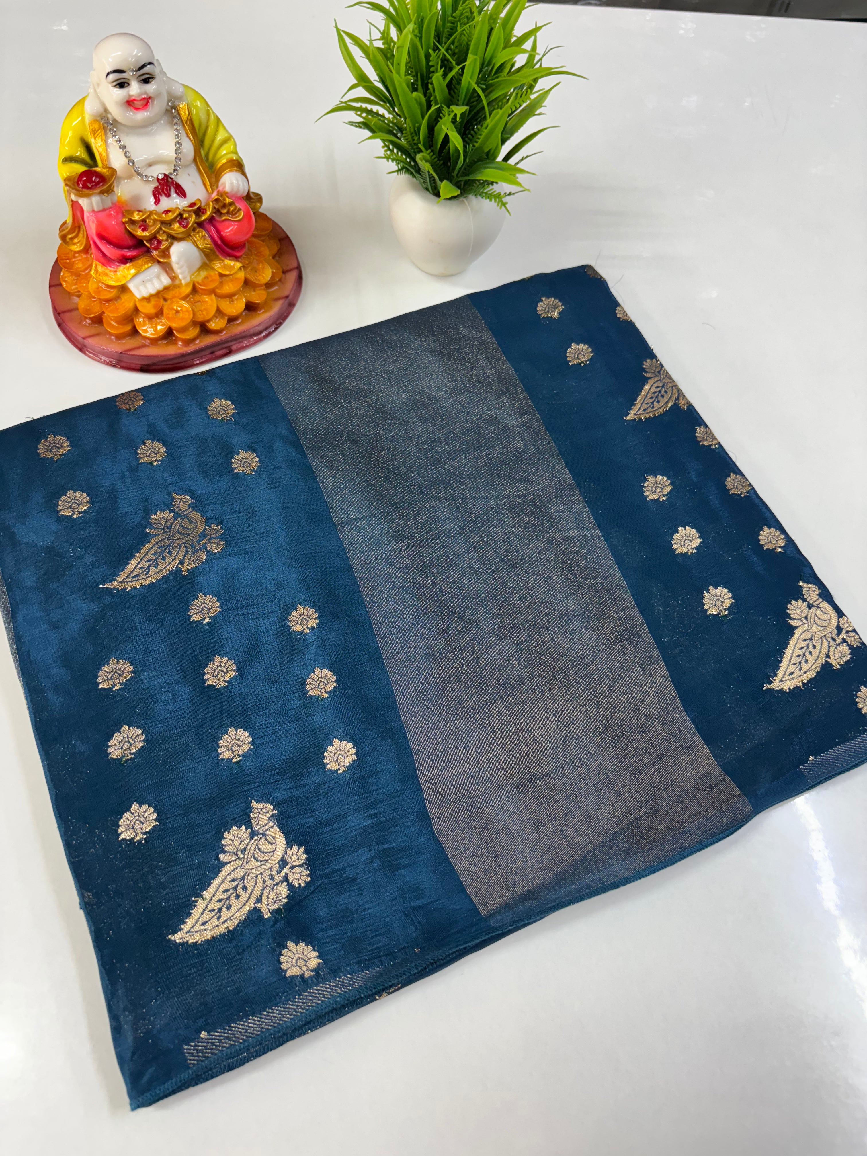 Pure Viscose Saree with Peacock Design