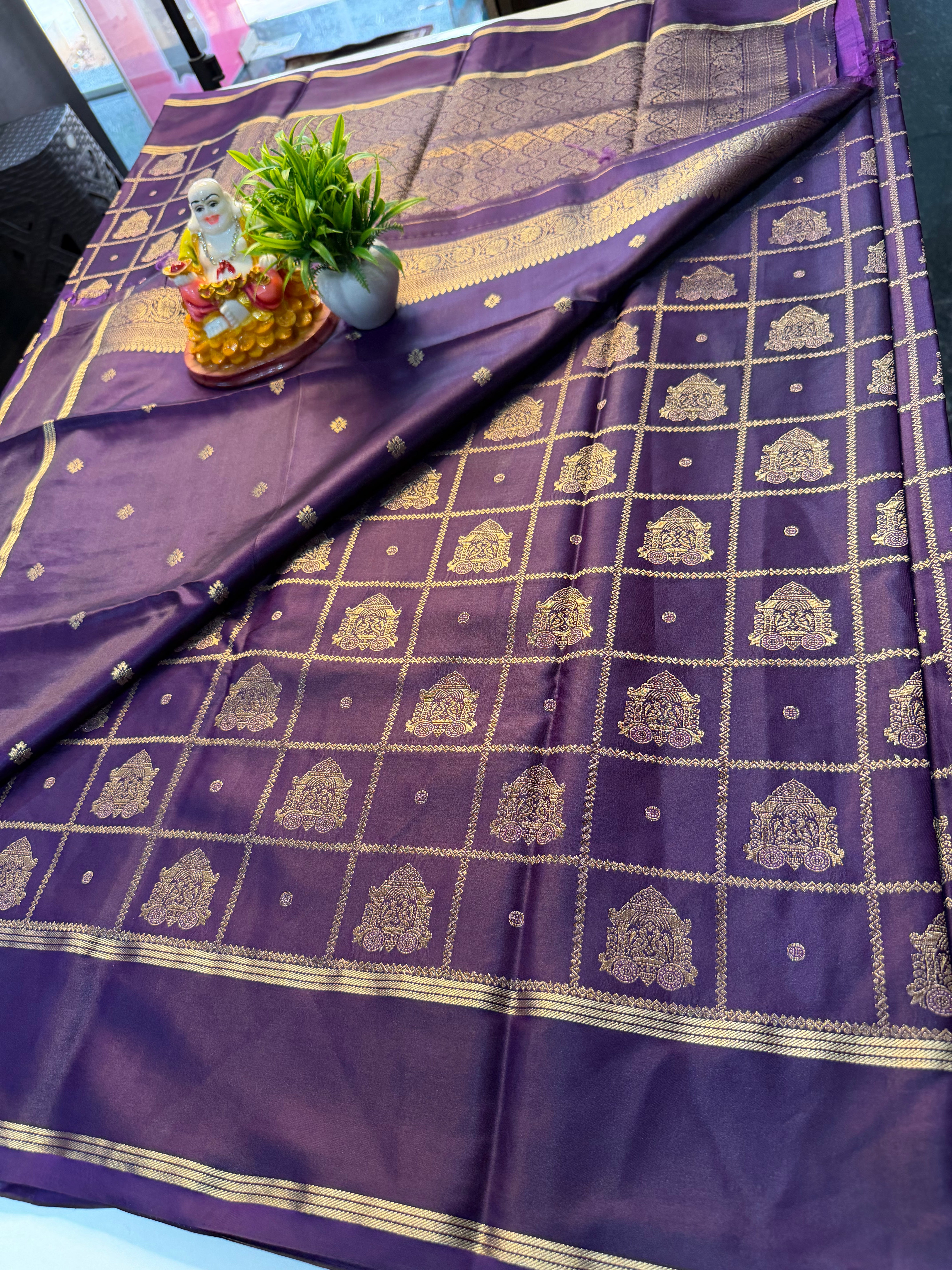 Premium Gajji Silk Saree with Checks & Buttas | Rich pallu …
