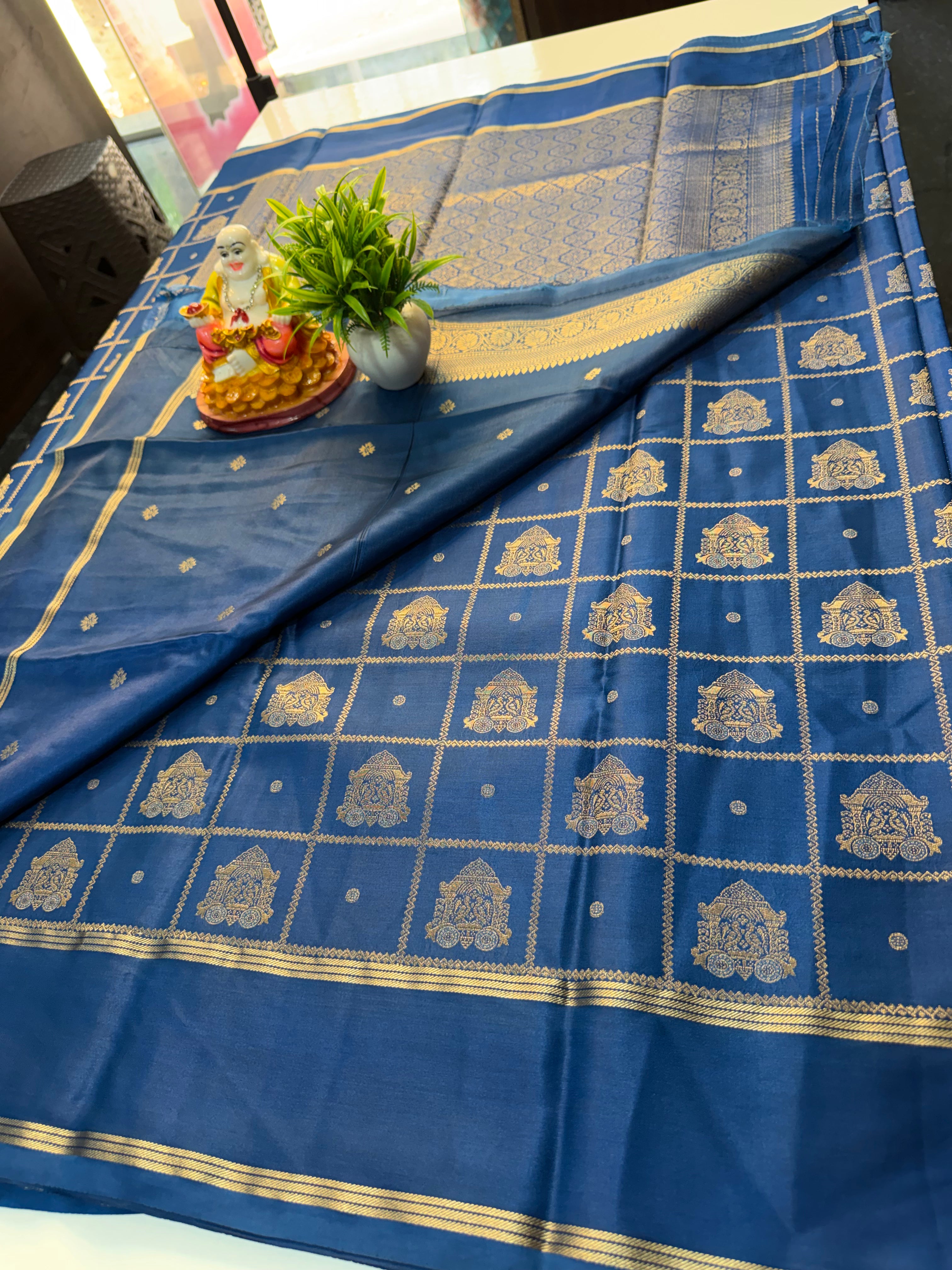 Premium Gajji Silk Saree with Checks & Buttas | Rich pallu …