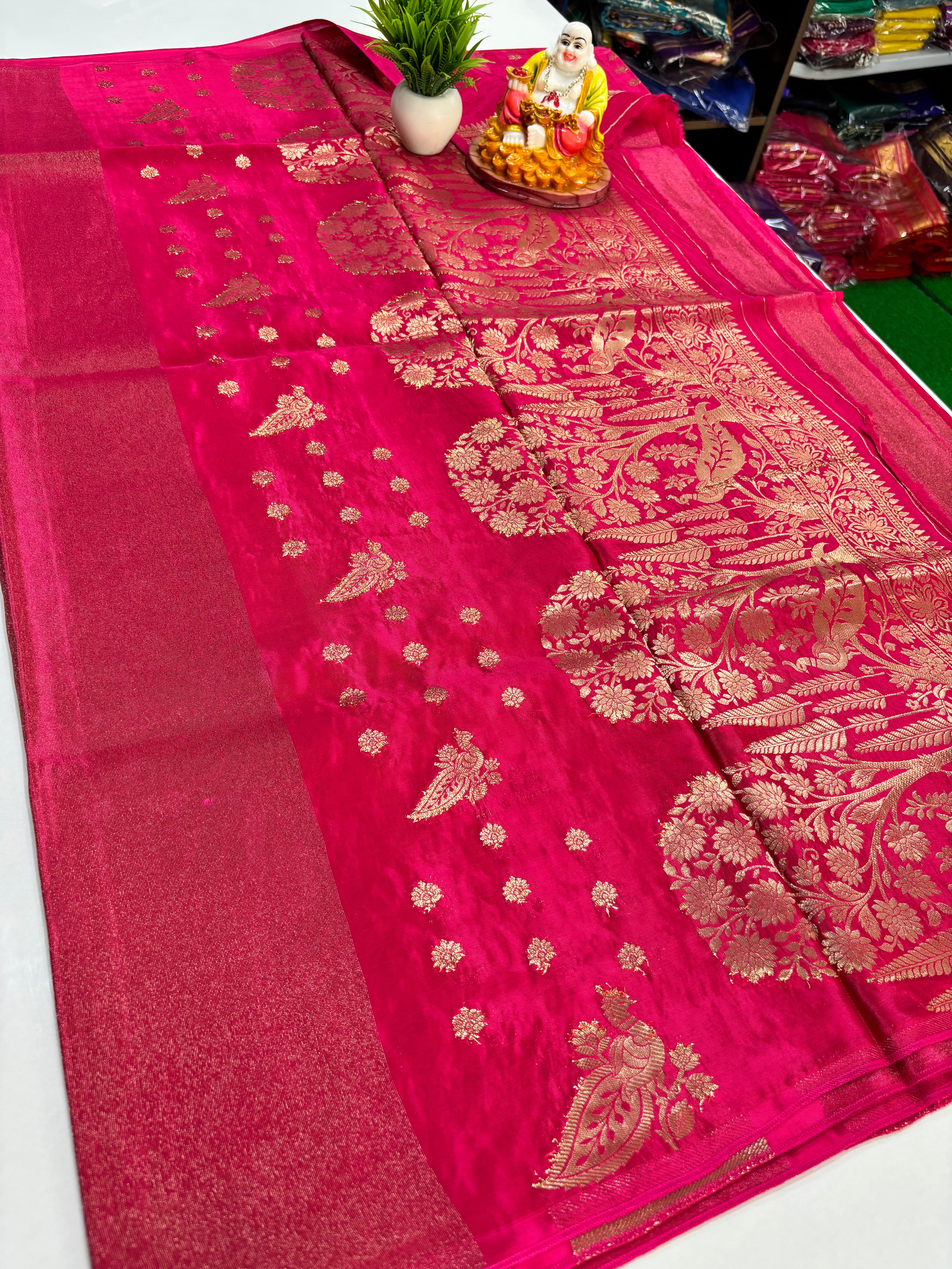 Pure Viscose Saree with Peacock Design