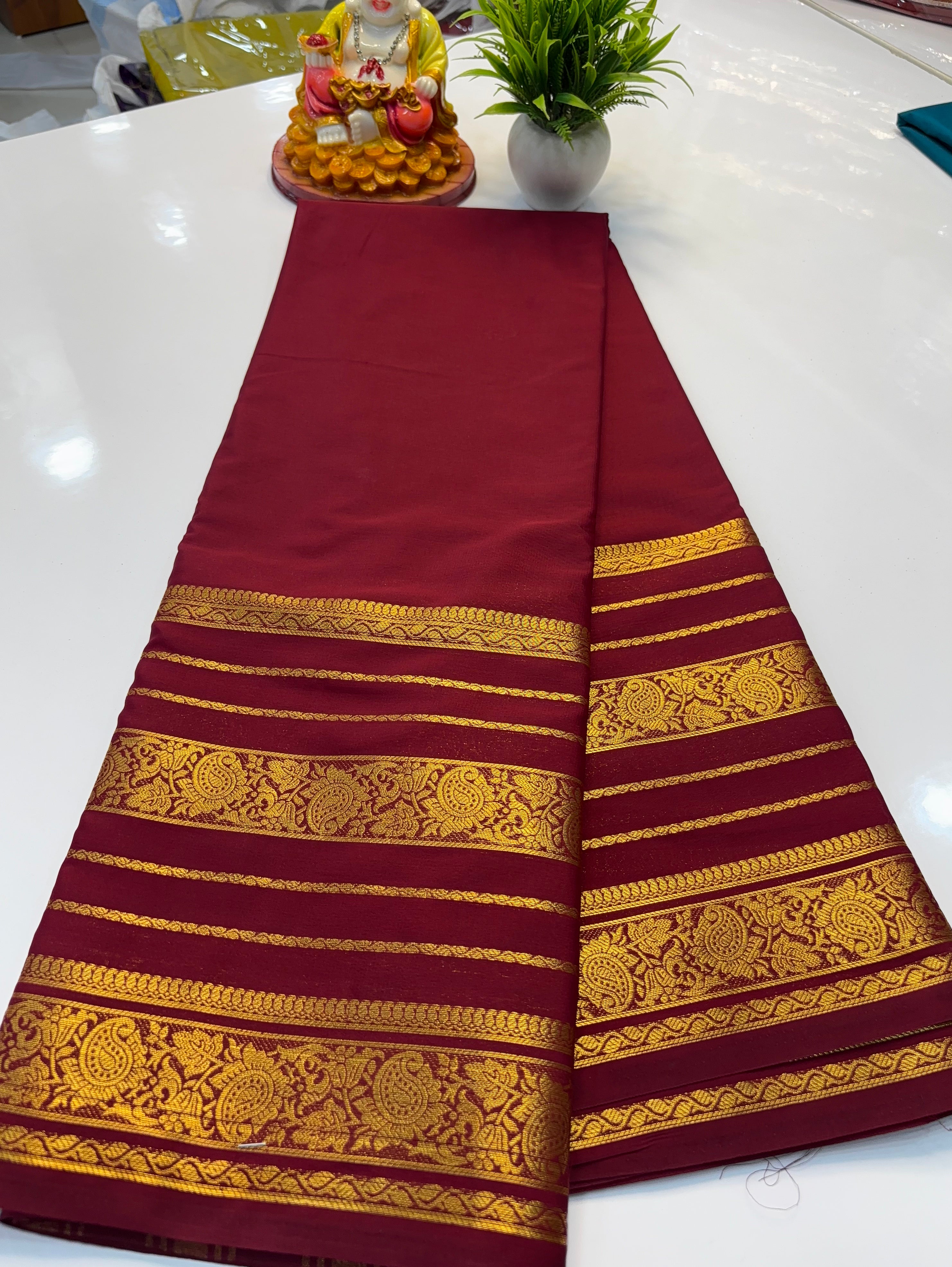 Mysore Crepe Silk Saree with Elegant Border