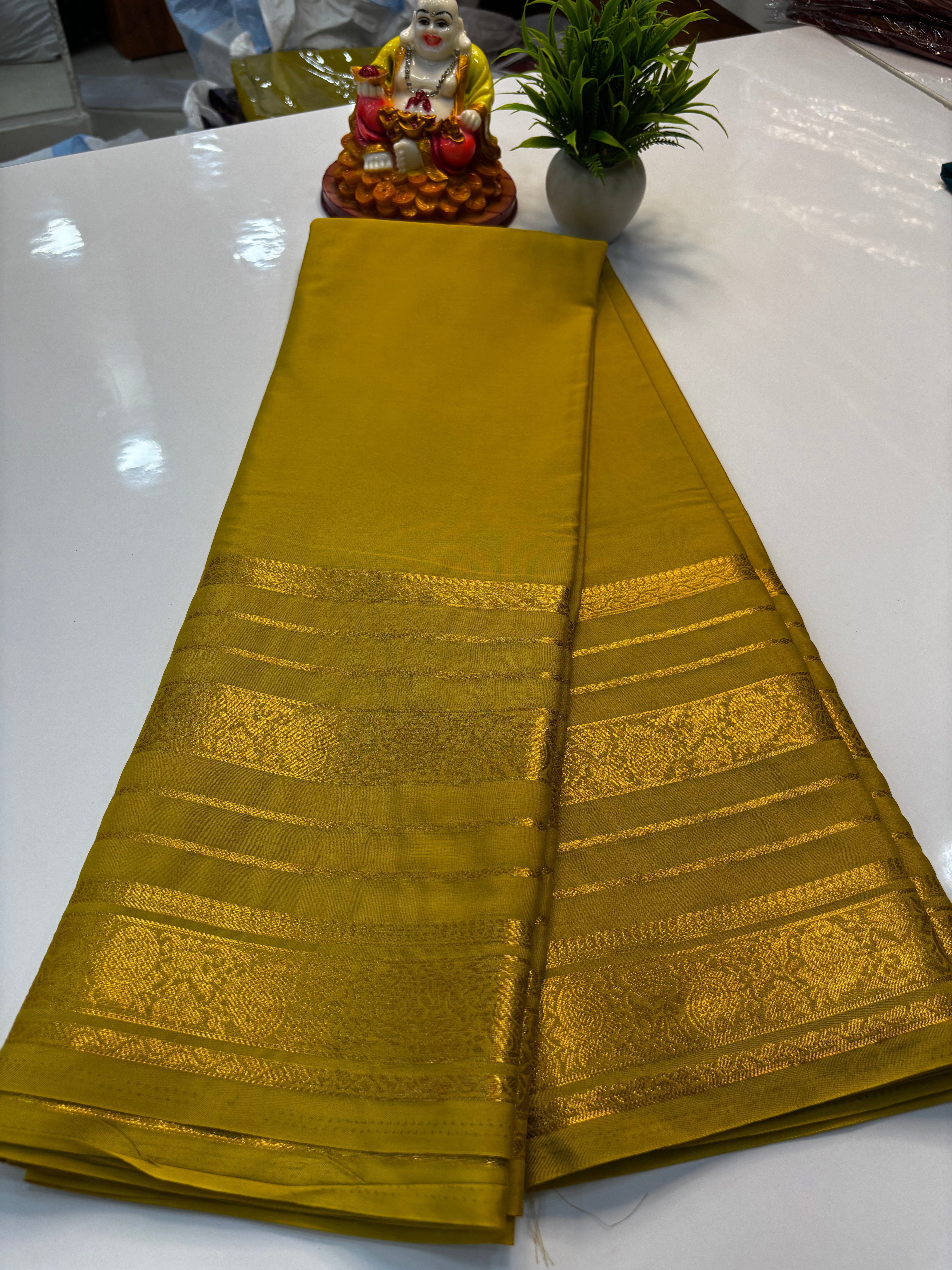 Mysore Crepe Silk Saree with Elegant Border