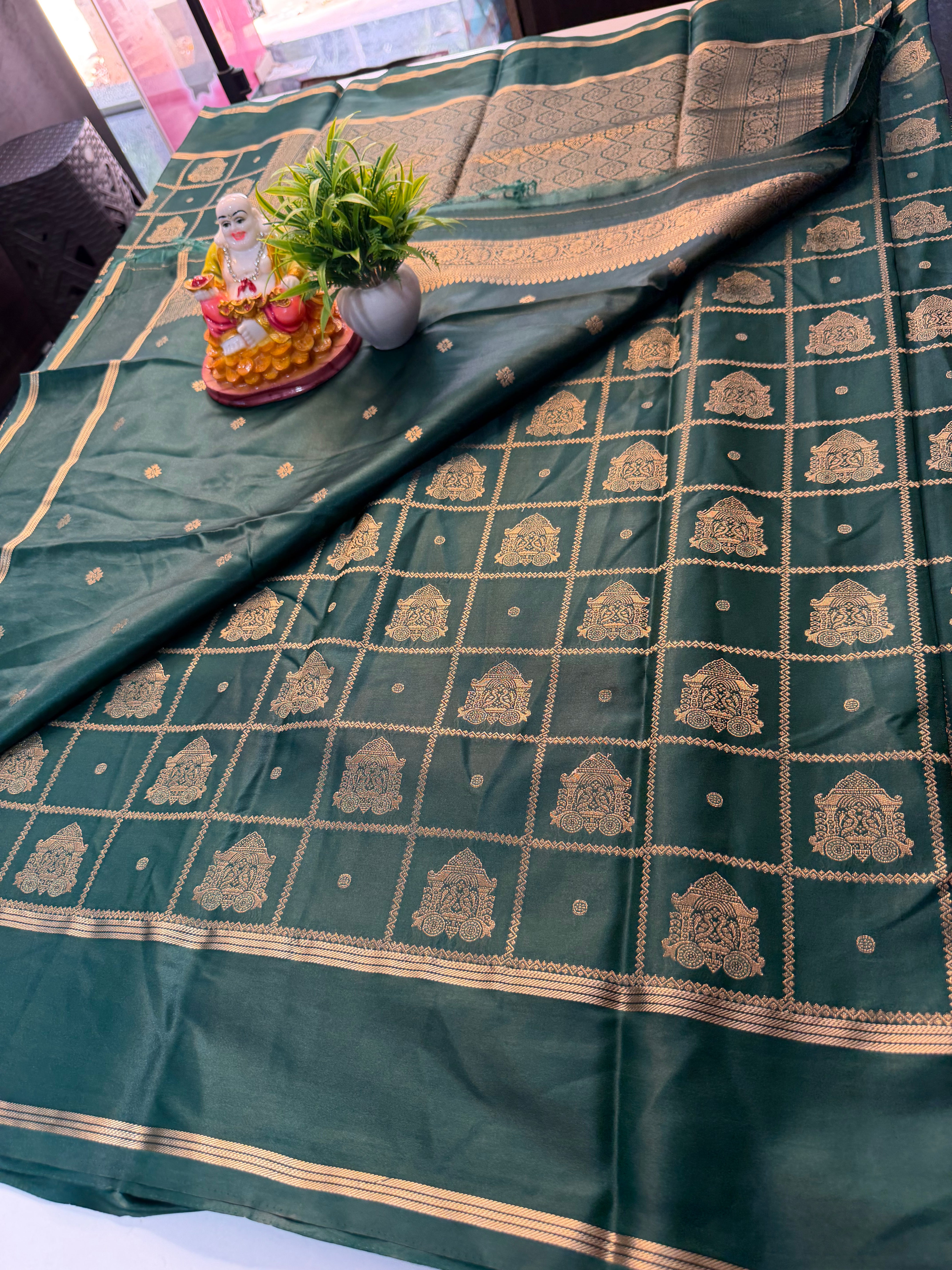 Premium Gajji Silk Saree with Checks & Buttas | Rich pallu …
