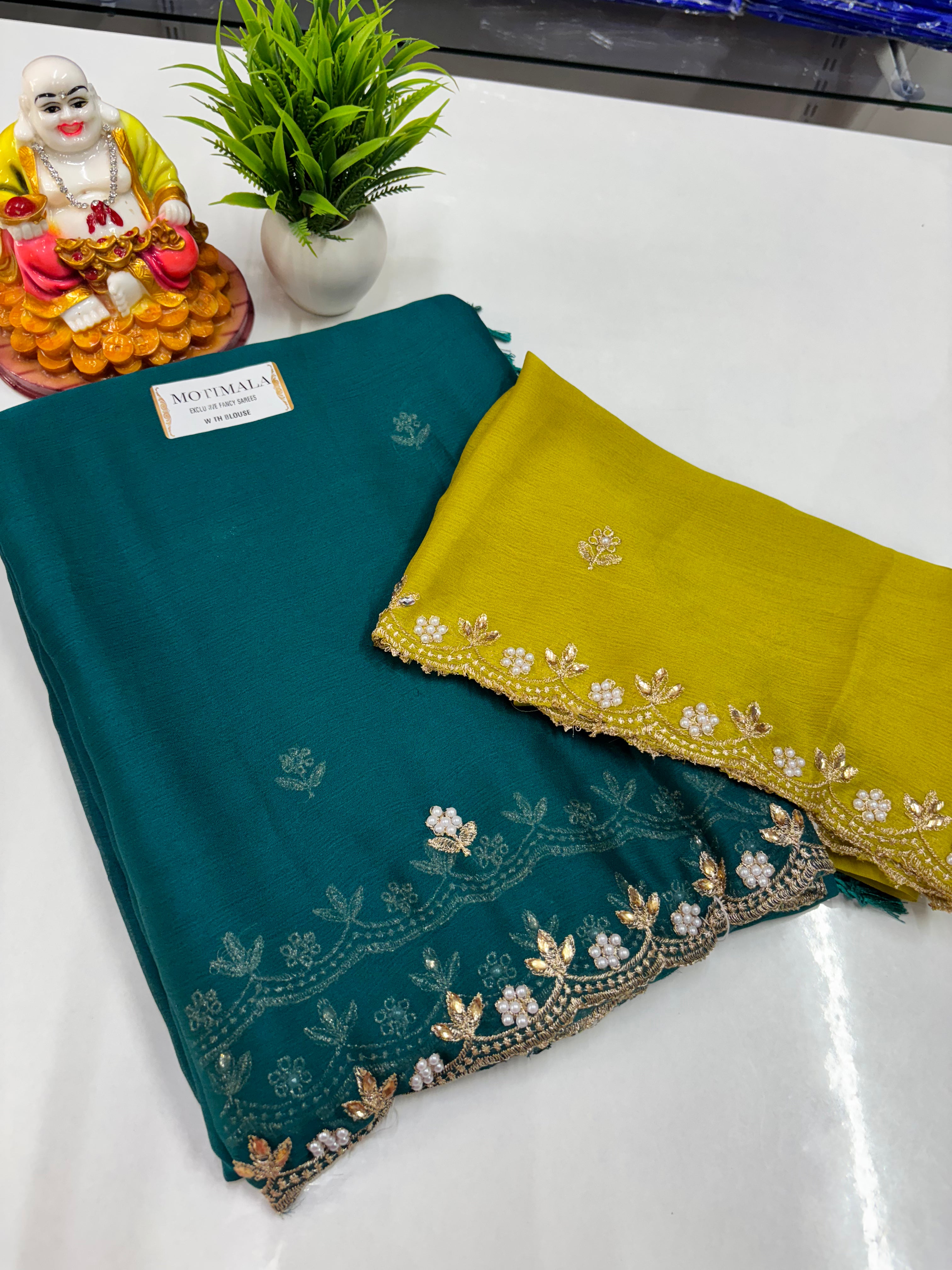 Fancy Saree with Contrast Blouse