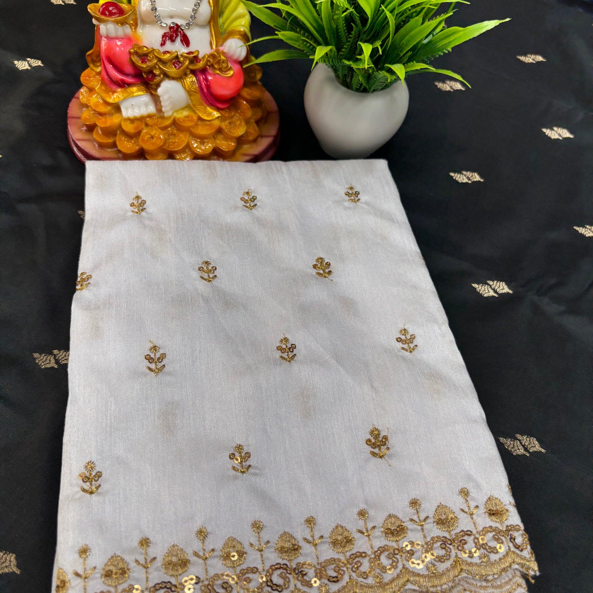 Raw Silk White Blouse