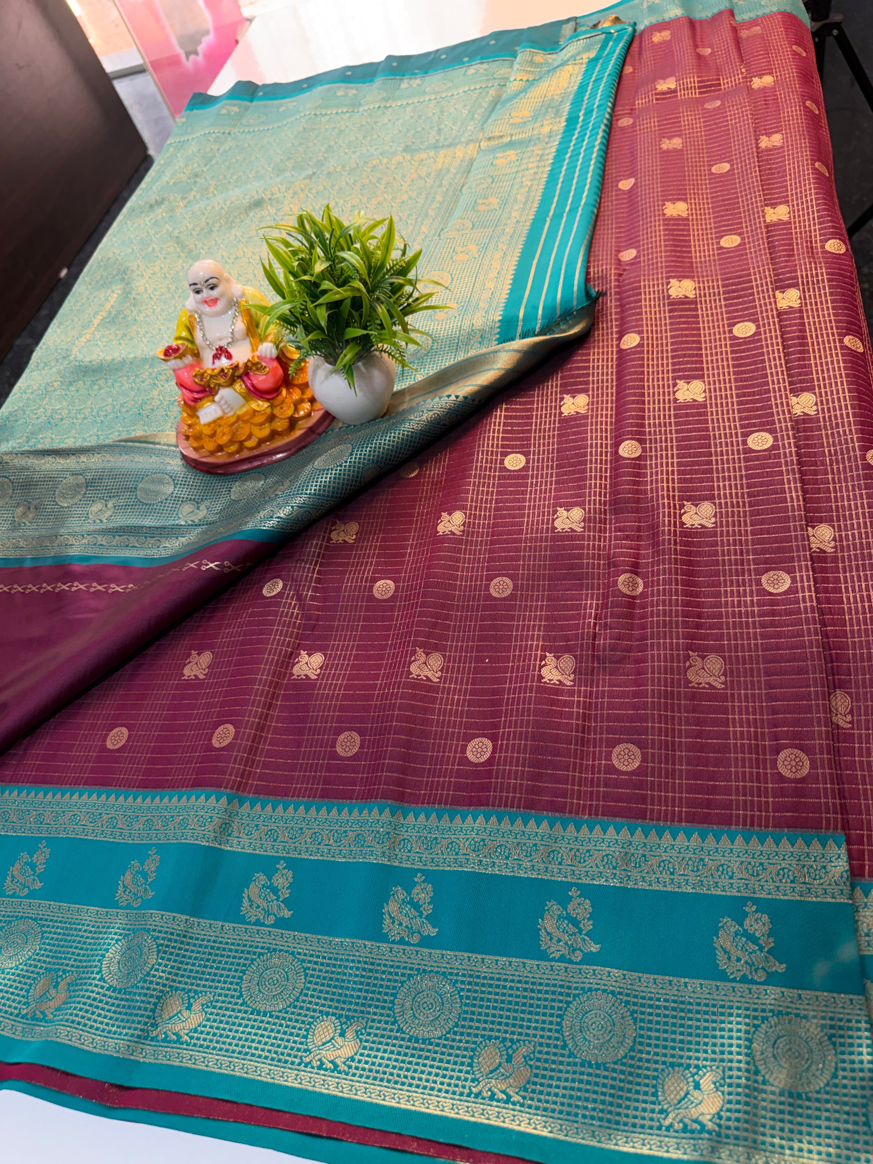 Premium Semi Silk Saree with Peacock Design & Rich Pallu…