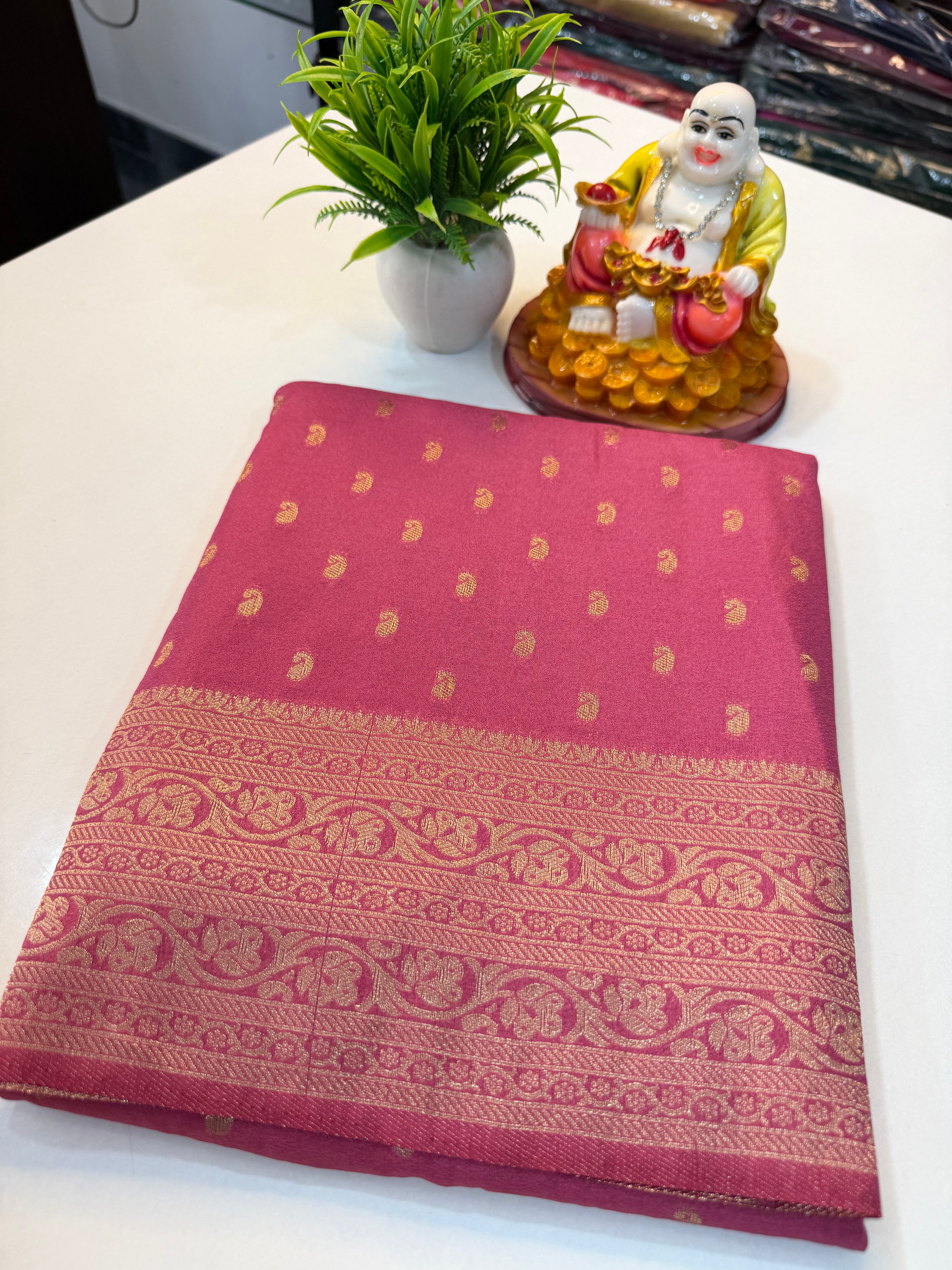 Beautiful Georgette Saree with Mango Buttas & Rich pallu …