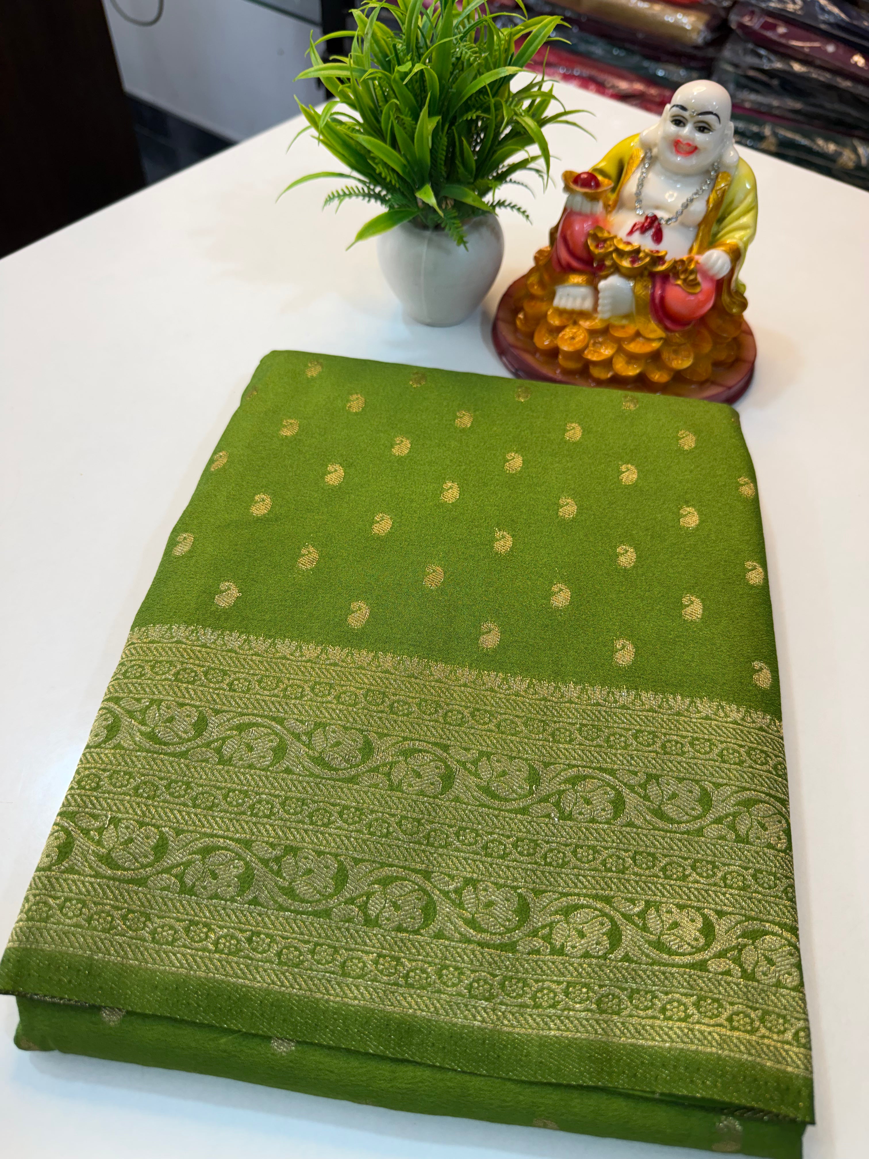 Beautiful Georgette Saree with Mango Buttas & Rich pallu …